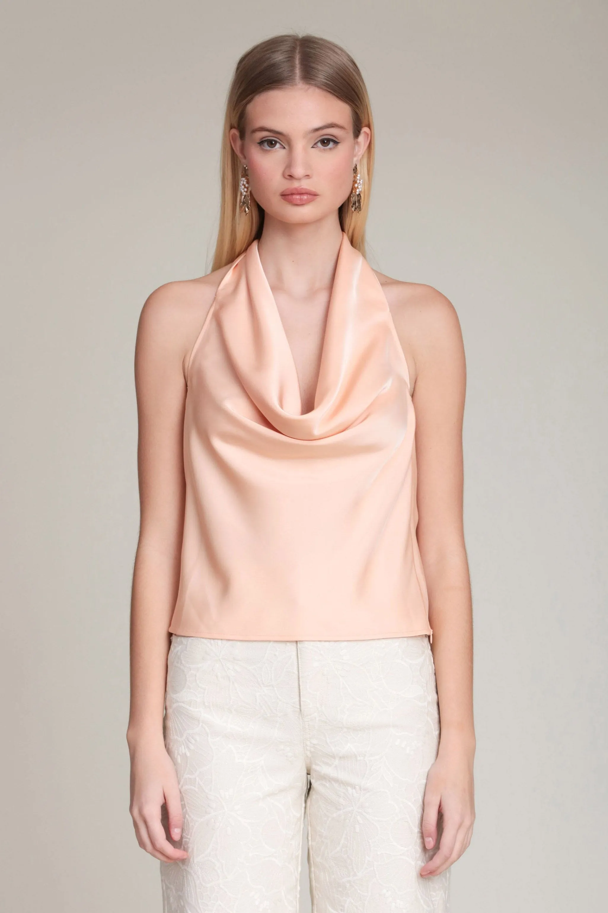 Satin Scarf Tie Halter Top sold by Avec Les Filles product image thumbnail 3