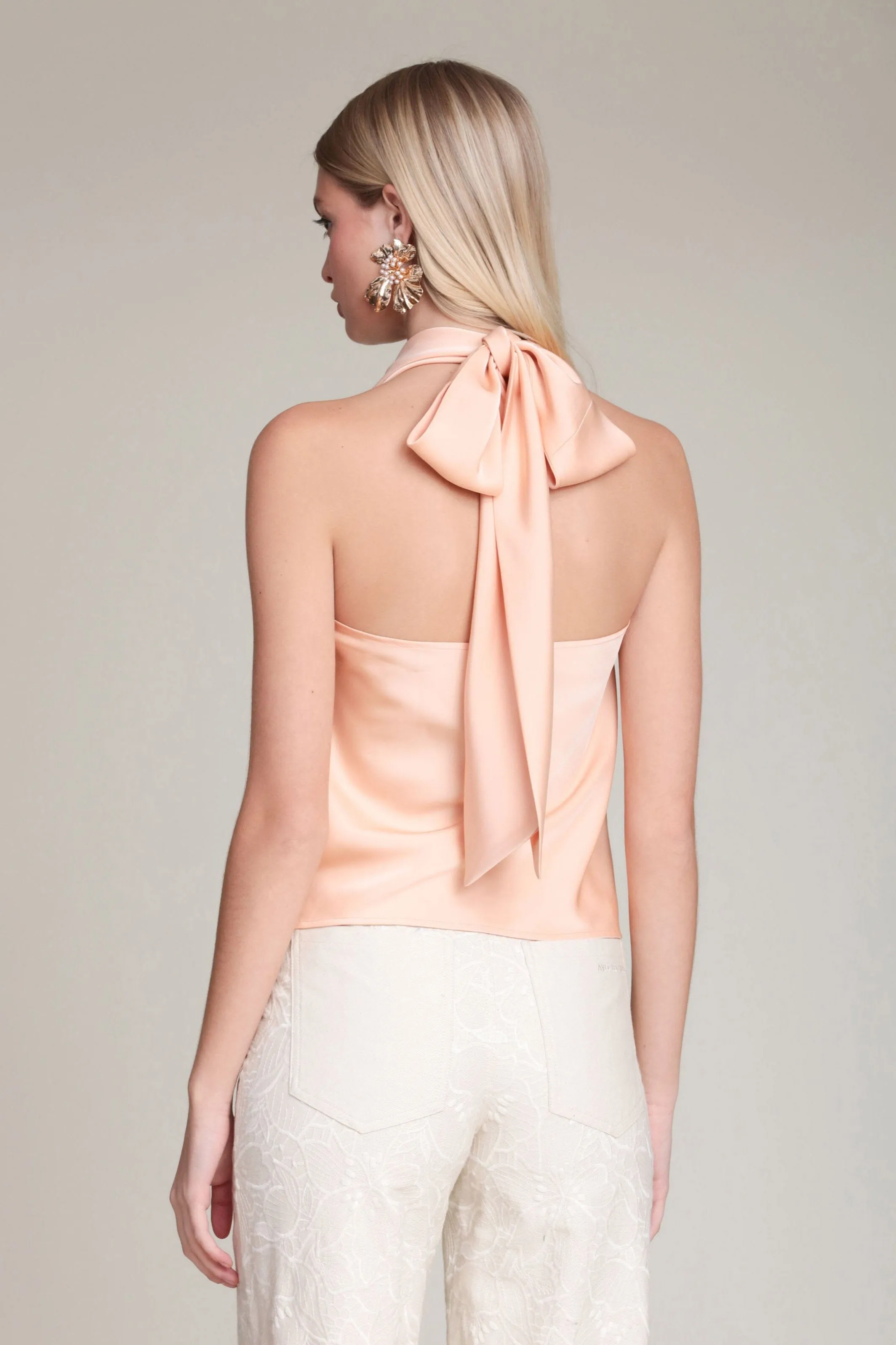 Satin Scarf Tie Halter Top sold by Avec Les Filles product image thumbnail 5