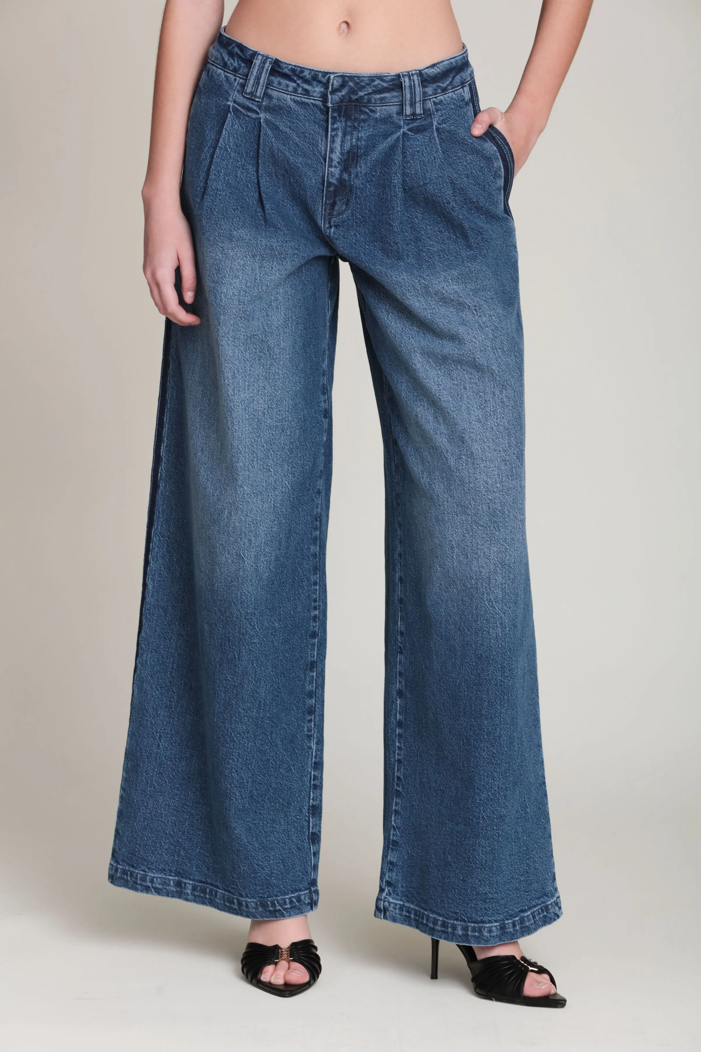 Side Stripe Wide Leg Jeans sold by Avec Les Filles product image thumbnail 3