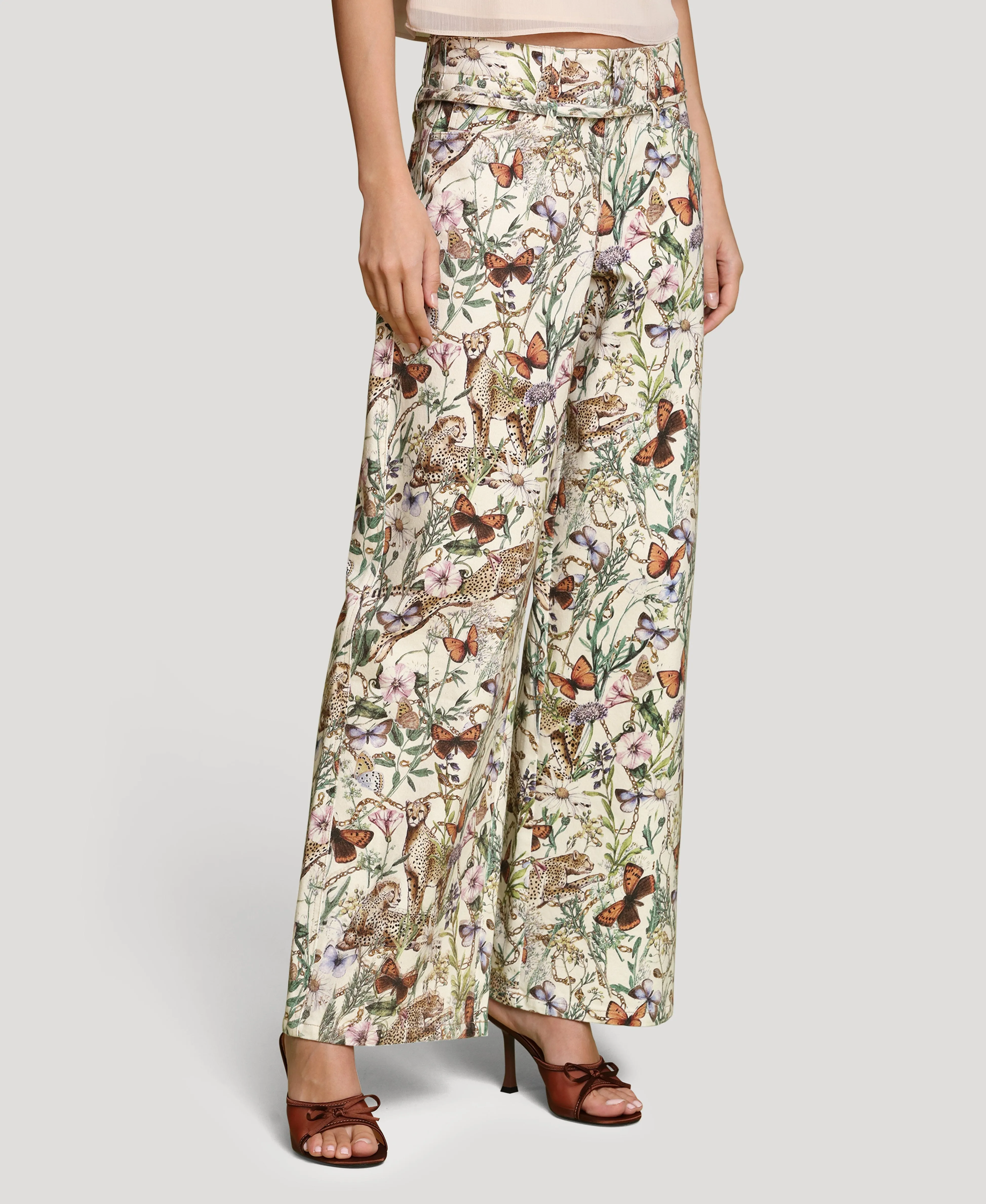 Botanical Print Cotton Wide Leg Pant sold by Avec Les Filles product image thumbnail 4