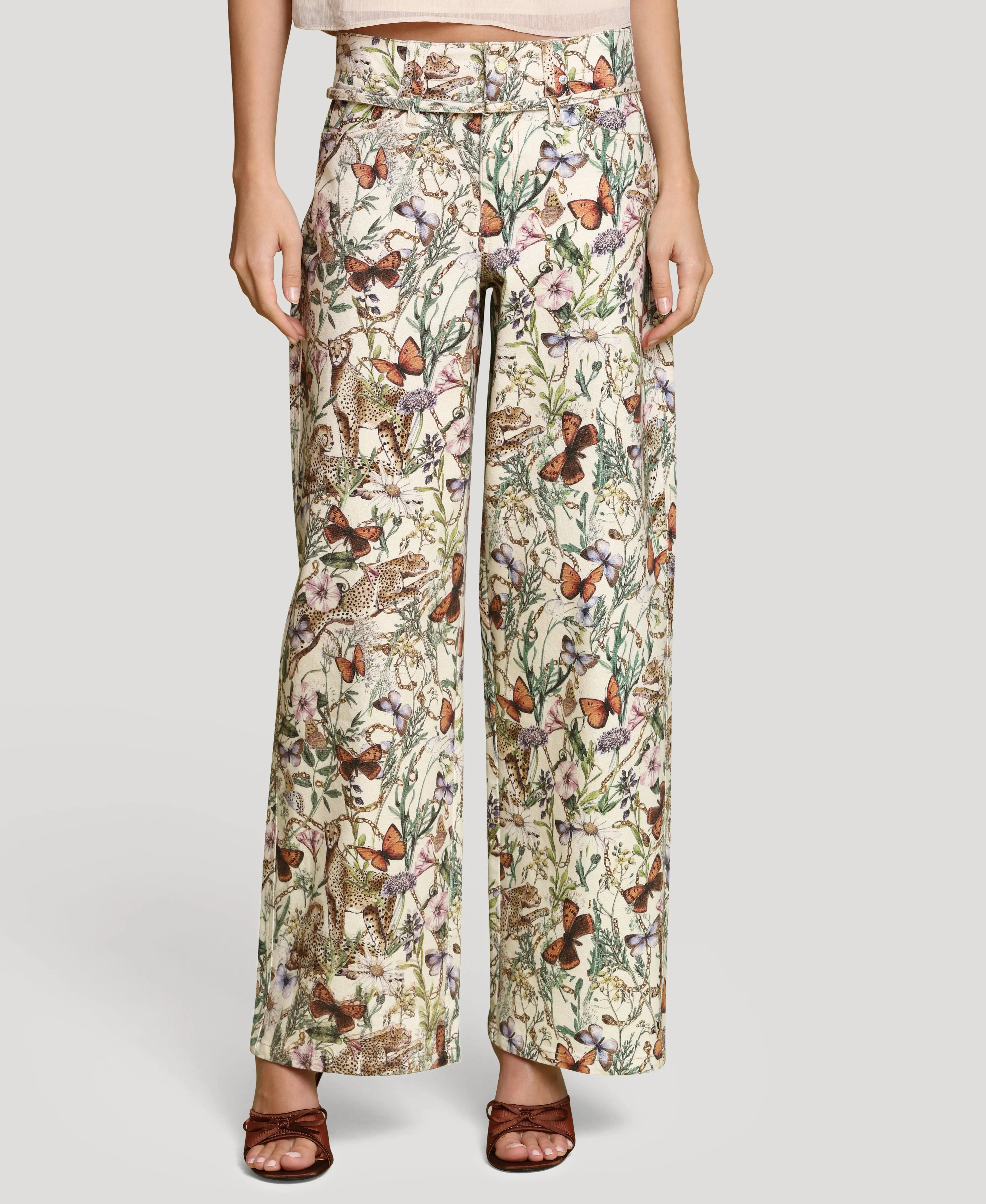 Botanical Print Cotton Wide Leg Pant sold by Avec Les Filles product image thumbnail 3