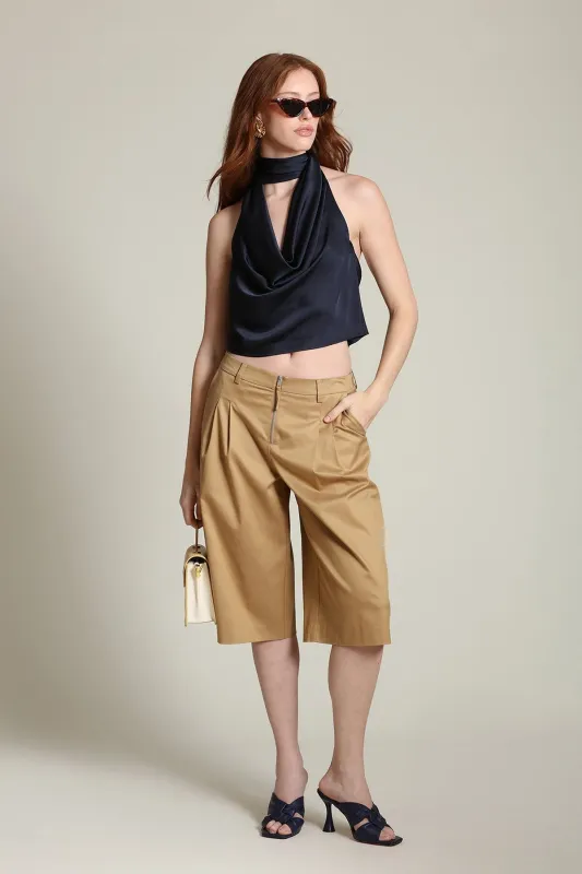 Zip Front Tailored Bermuda Shorts sold by Avec Les Filles