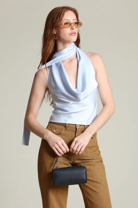 Satin Scarf Tie Halter Top sold by Avec Les Filles