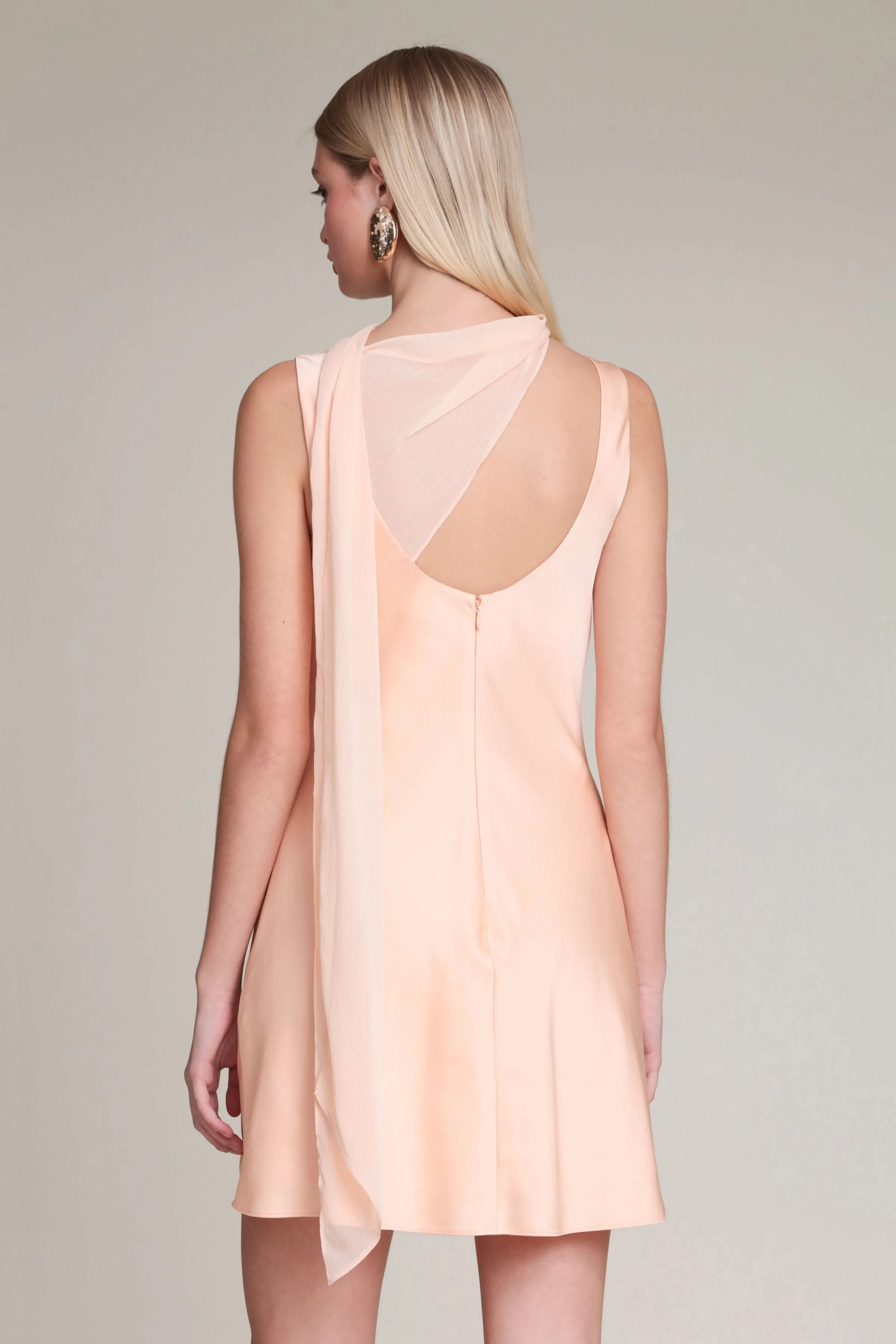 Satin Scarf Tie Mini Dress sold by Avec Les Filles product image thumbnail 4