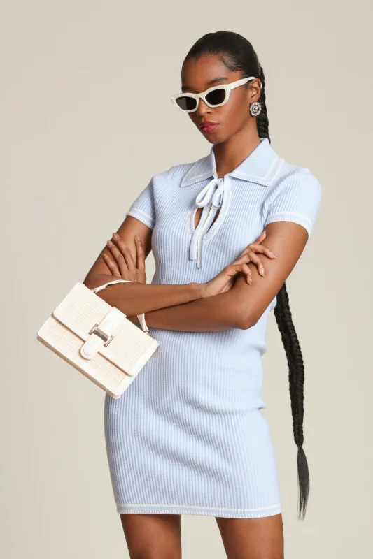 Contrast Stitch Polo Knit Mini Dress sold by Avec Les Filles