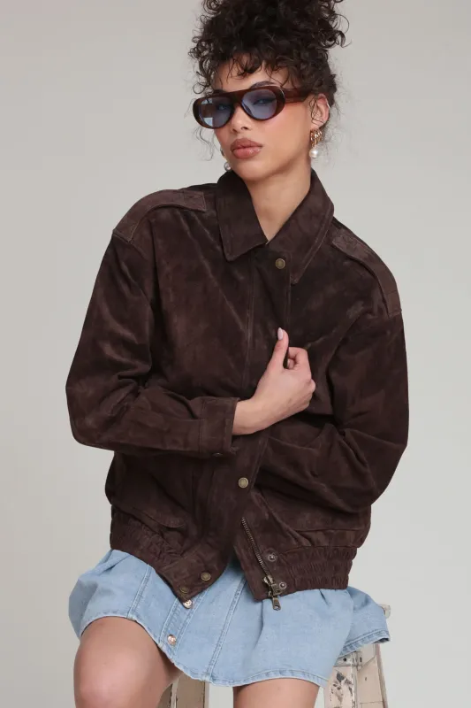 Genuine Suede Relaxed Bomber Jacket sold by Avec Les Filles