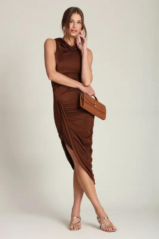 Ruched Jersey Midi Dress made by Avec Les Filles