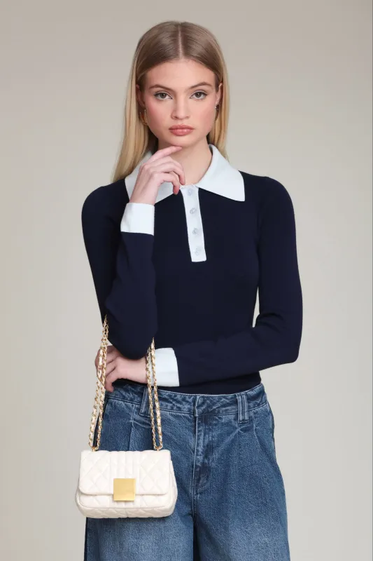 Contrast Polo Sweater made by Avec Les Filles