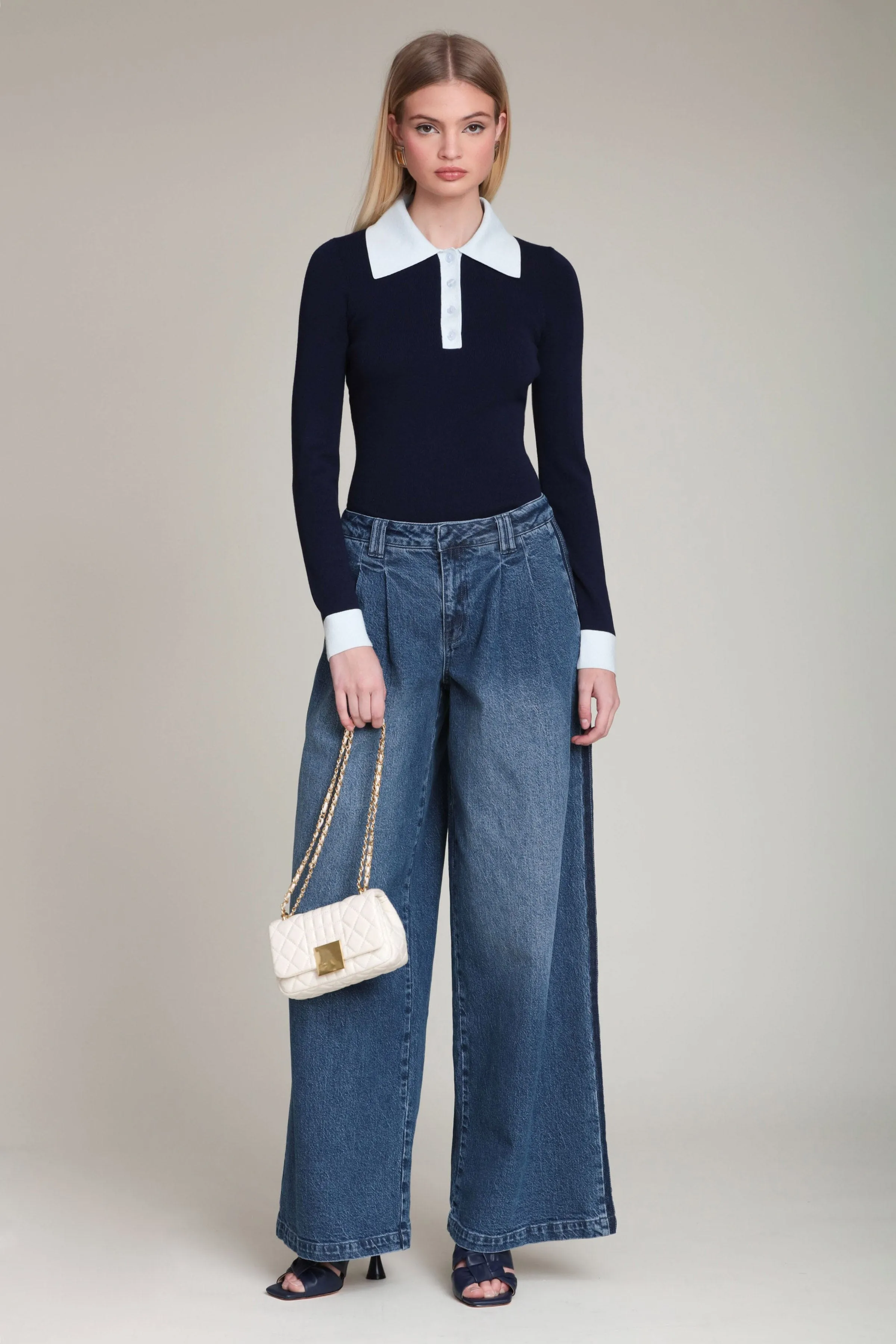 Contrast Polo Sweater sold by Avec Les Filles product image thumbnail 2