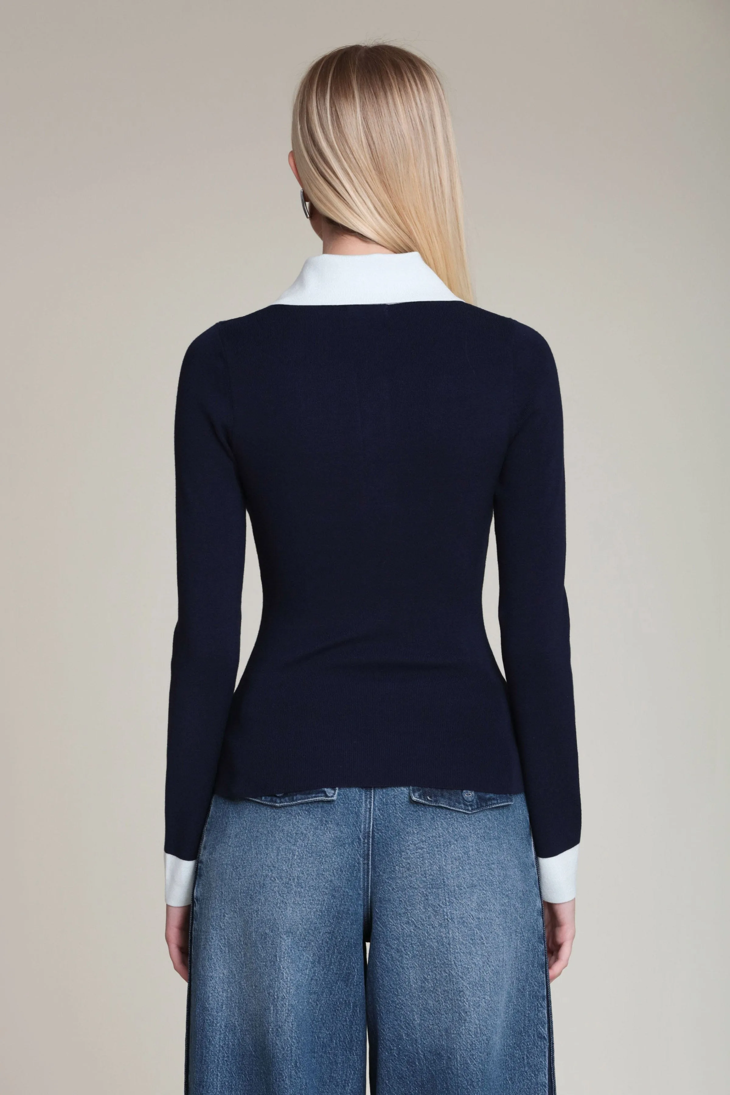 Contrast Polo Sweater sold by Avec Les Filles product image thumbnail 5