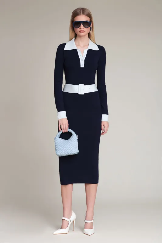 Belted Polo Midi Sweater Dress made by Avec Les Filles