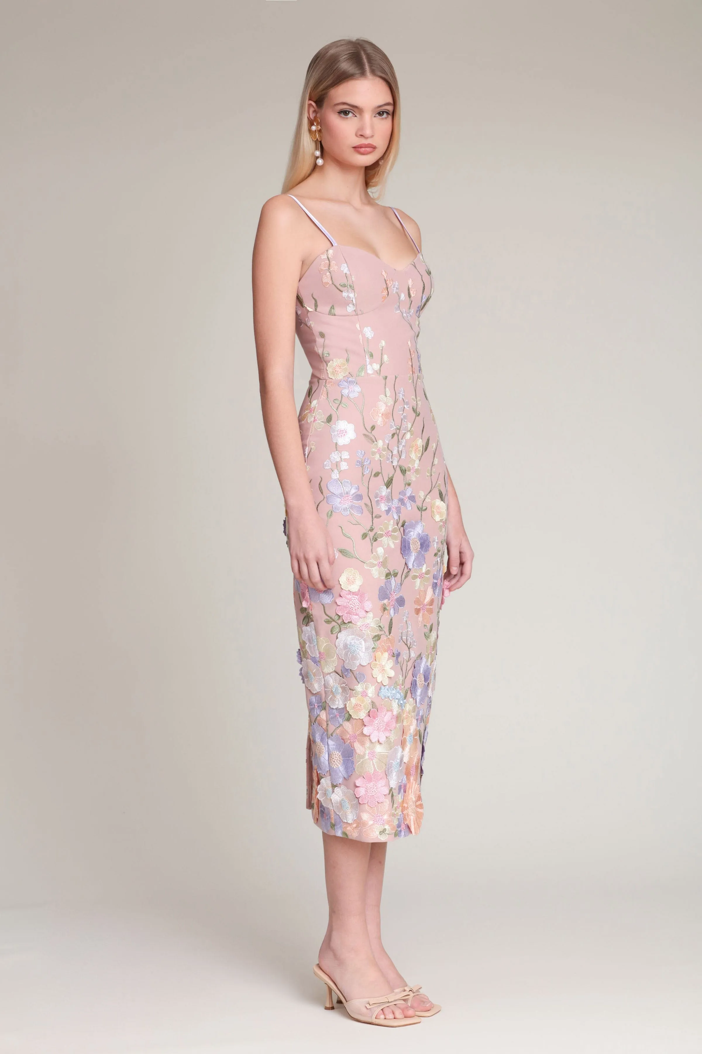 Floral Appliqué Embroidered Midi Dress sold by Avec Les Filles product image thumbnail 5