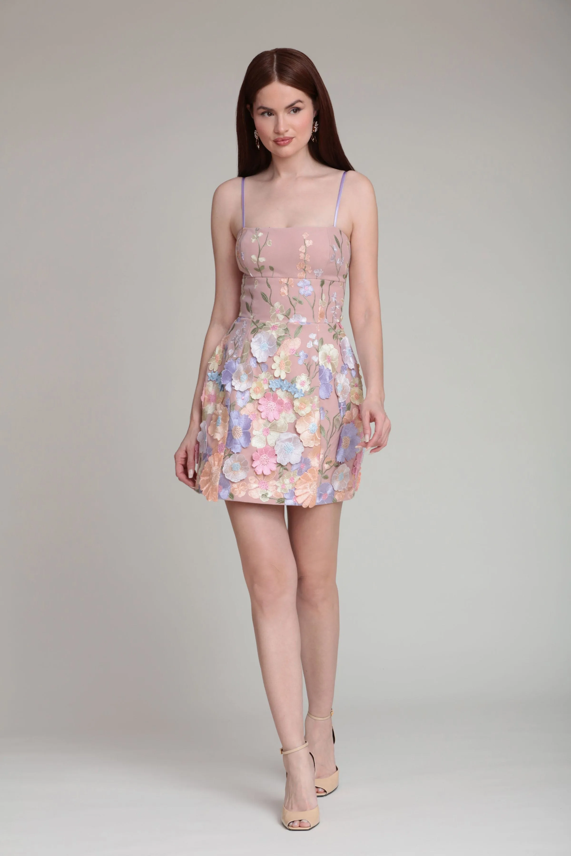 Floral Appliqué Embroidered Mini Dress sold by Avec Les Filles product image thumbnail 4