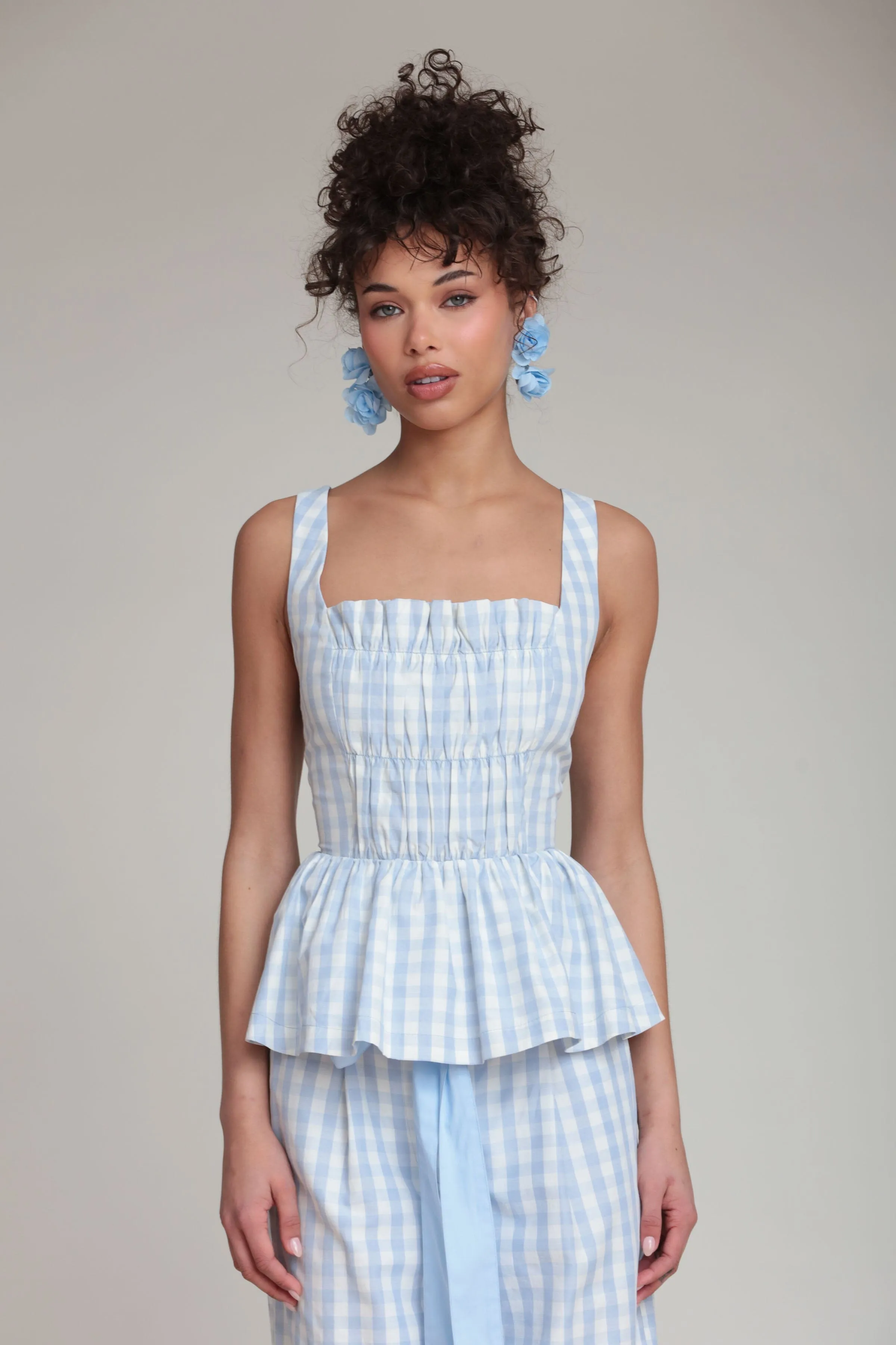 Gingham Peplum Top sold by Avec Les Filles product image thumbnail 3