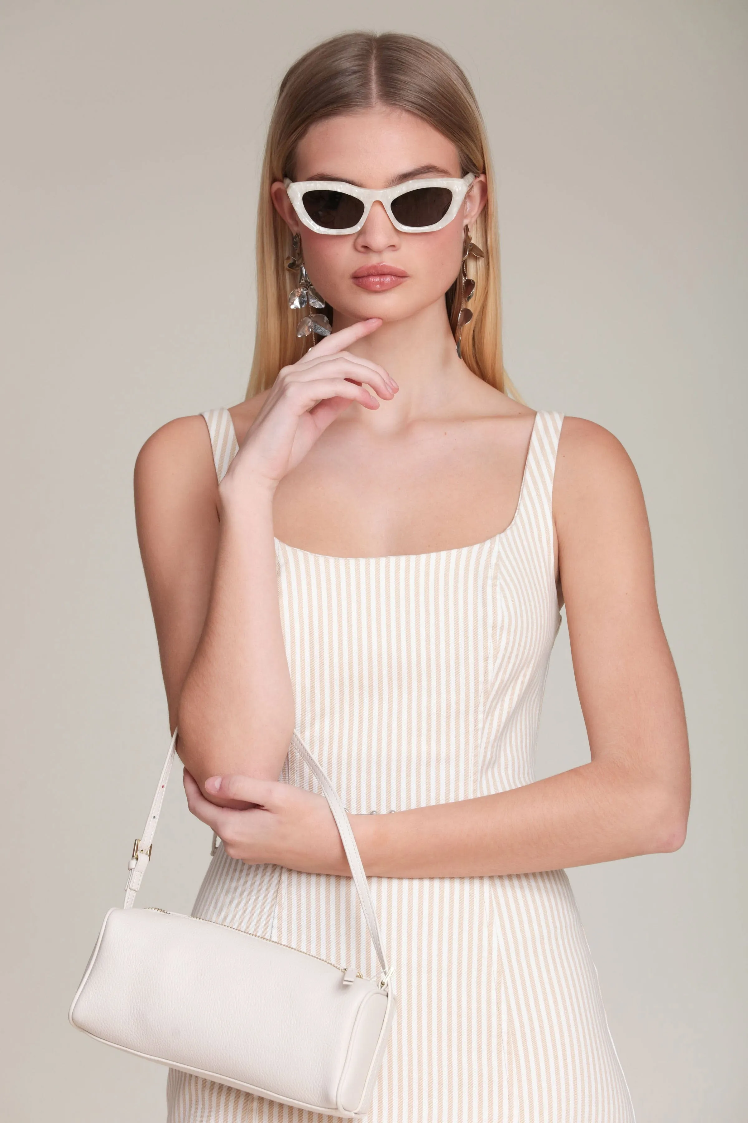 Striped Cotton Belted Mini Dress sold by Avec Les Filles product image thumbnail 2