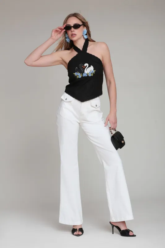 Patch Pocket Flare Jeans made by Avec Les Filles