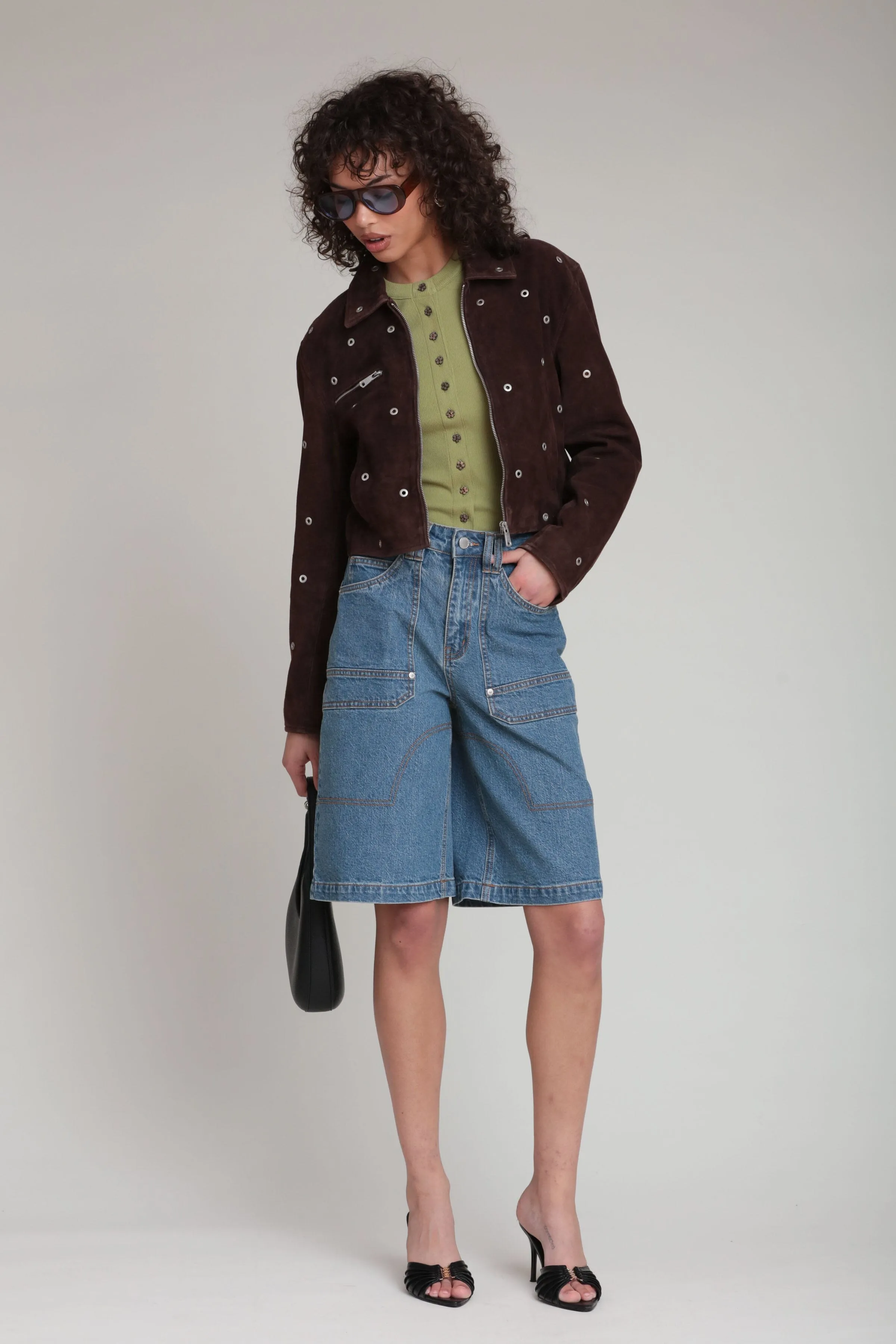 Genuine Suede Grommet Studded Jacket sold by Avec Les Filles product image thumbnail 2