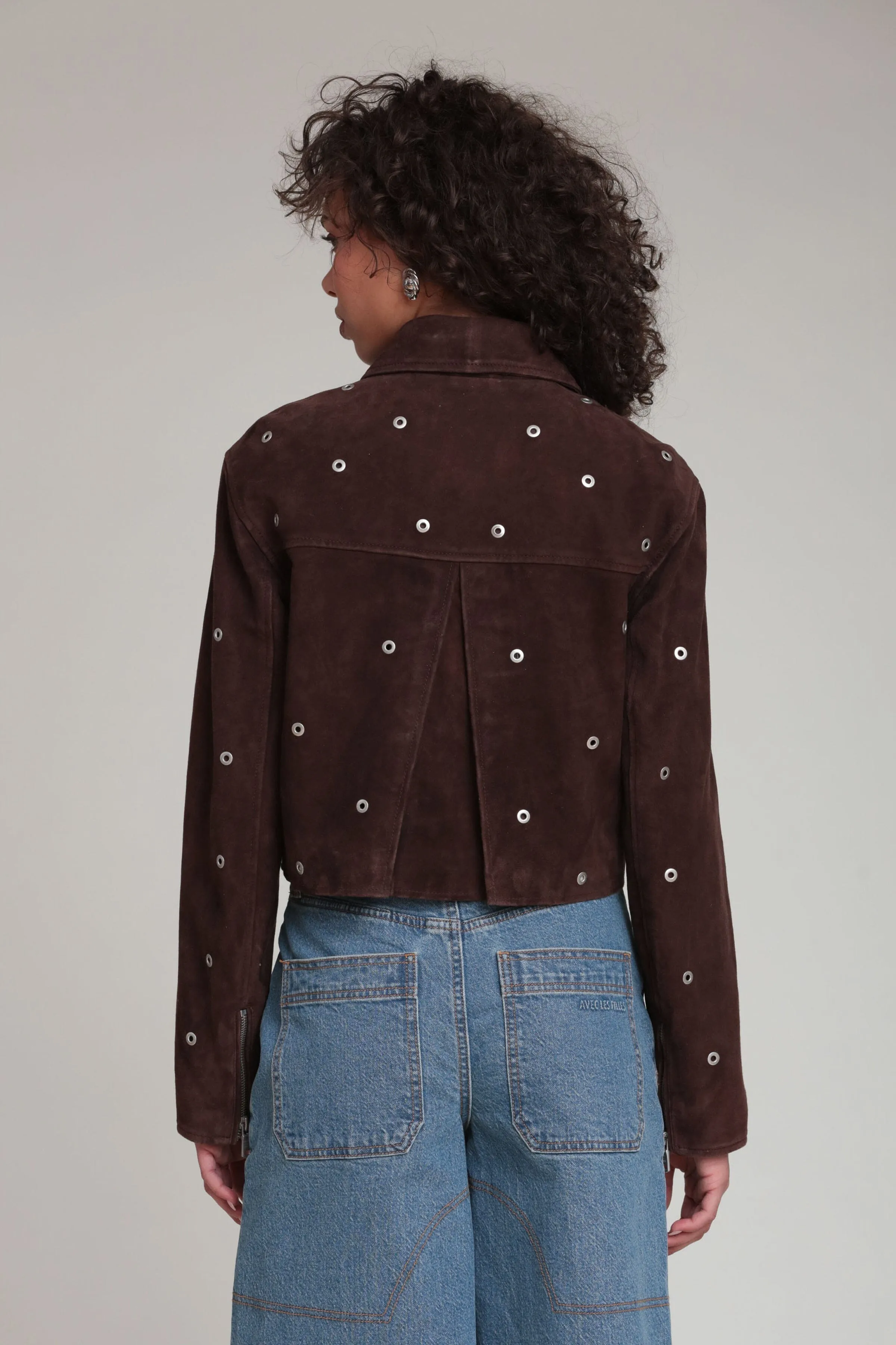Genuine Suede Grommet Studded Jacket sold by Avec Les Filles product image thumbnail 5