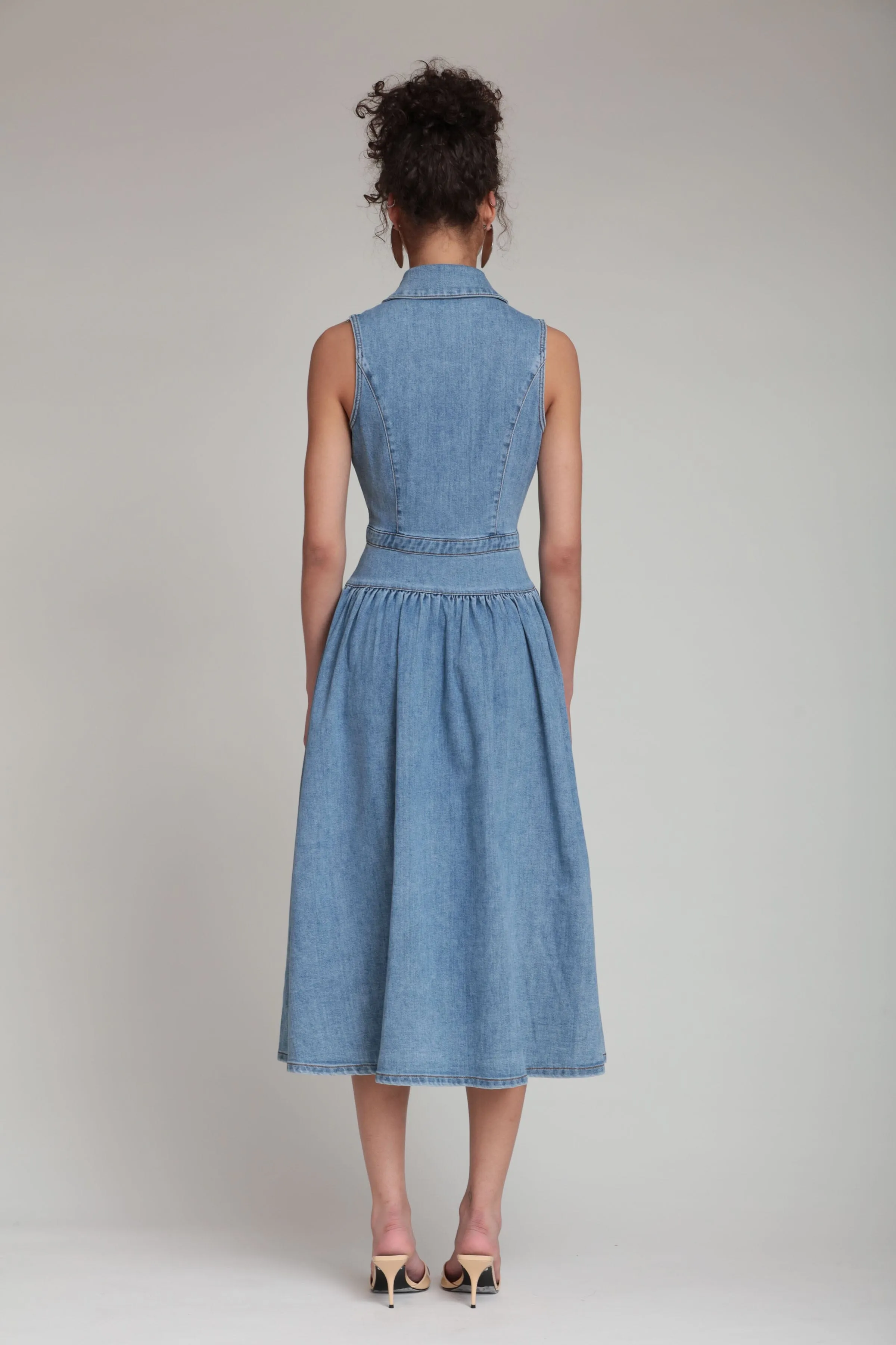 Denim Drop Waist Shirtdress sold by Avec Les Filles product image thumbnail 5