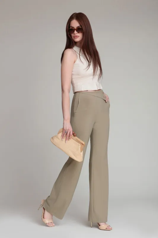 Asymmetric Waist Tailored Flare Pant made by Avec Les Filles