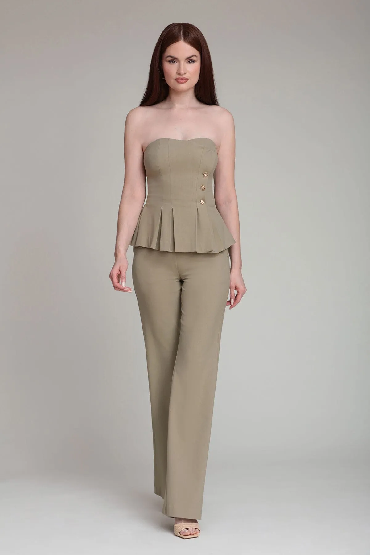 Asymmetric Waist Tailored Flare Pant sold by Avec Les Filles product image thumbnail 3