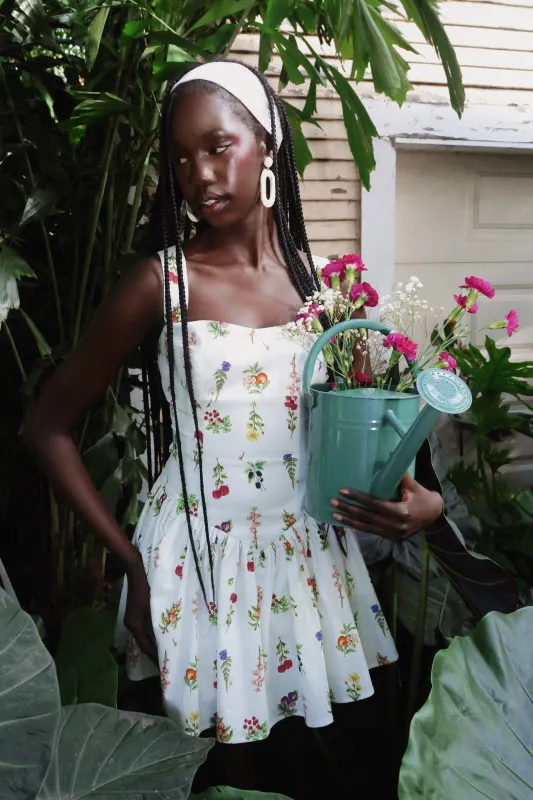Wildflower Print Stretch Cotton Romper Dress made by Avec Les Filles