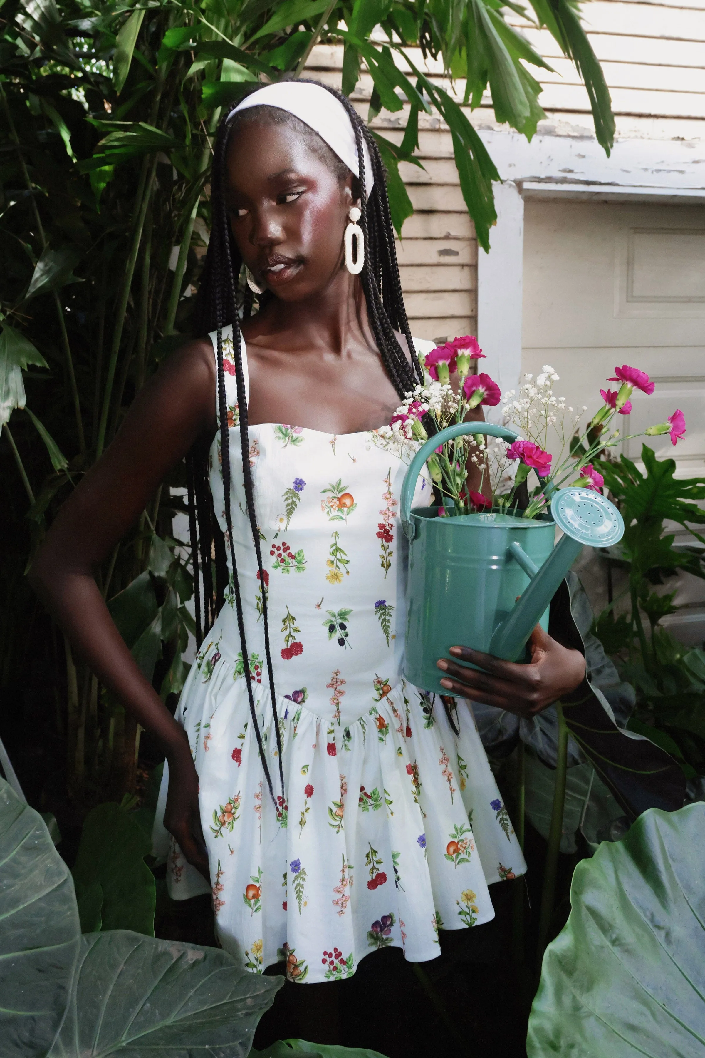 Wildflower Print Stretch Cotton Romper Dress sold by Avec Les Filles