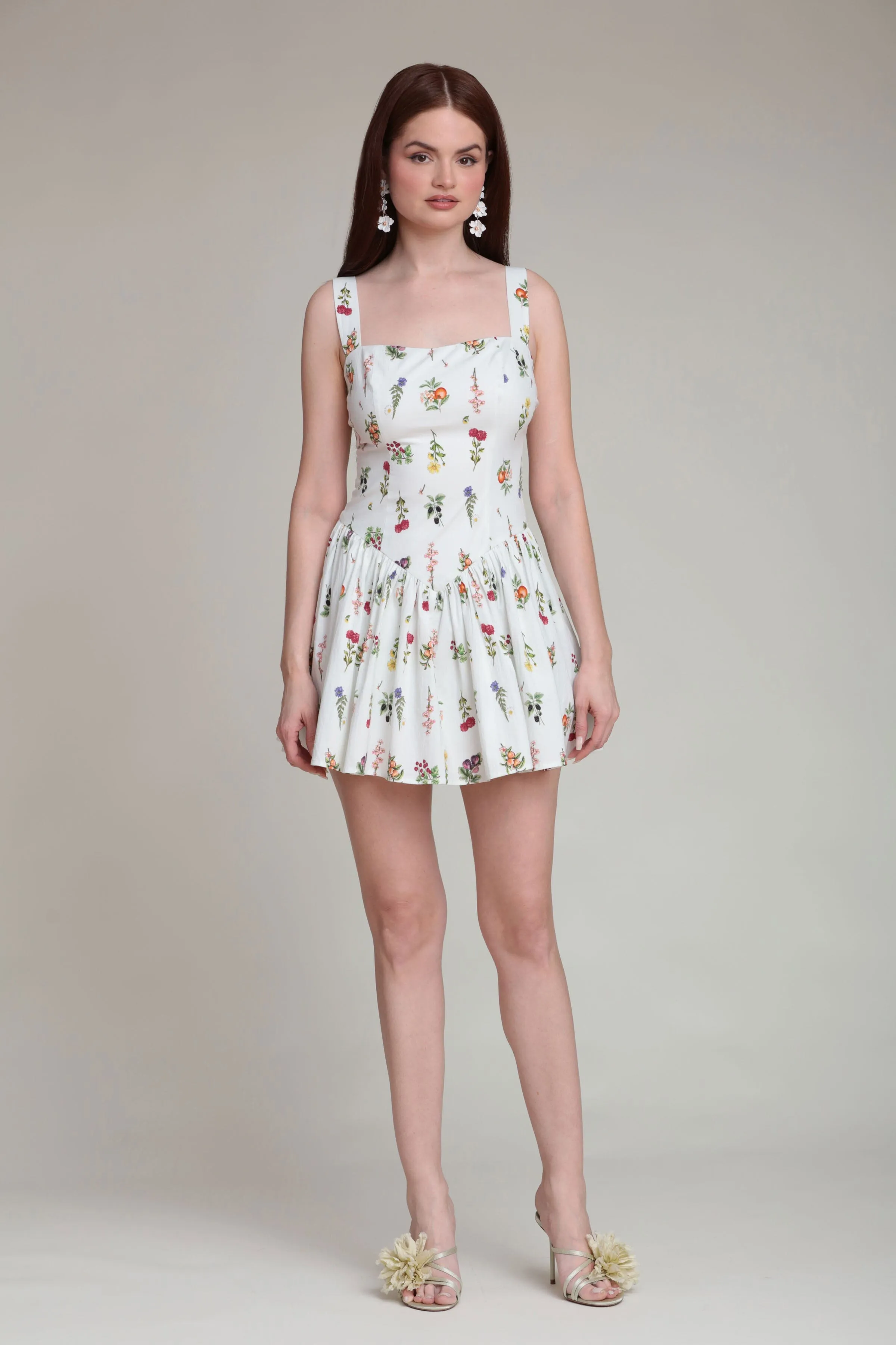 Wildflower Print Stretch Cotton Romper Dress sold by Avec Les Filles product image thumbnail 3
