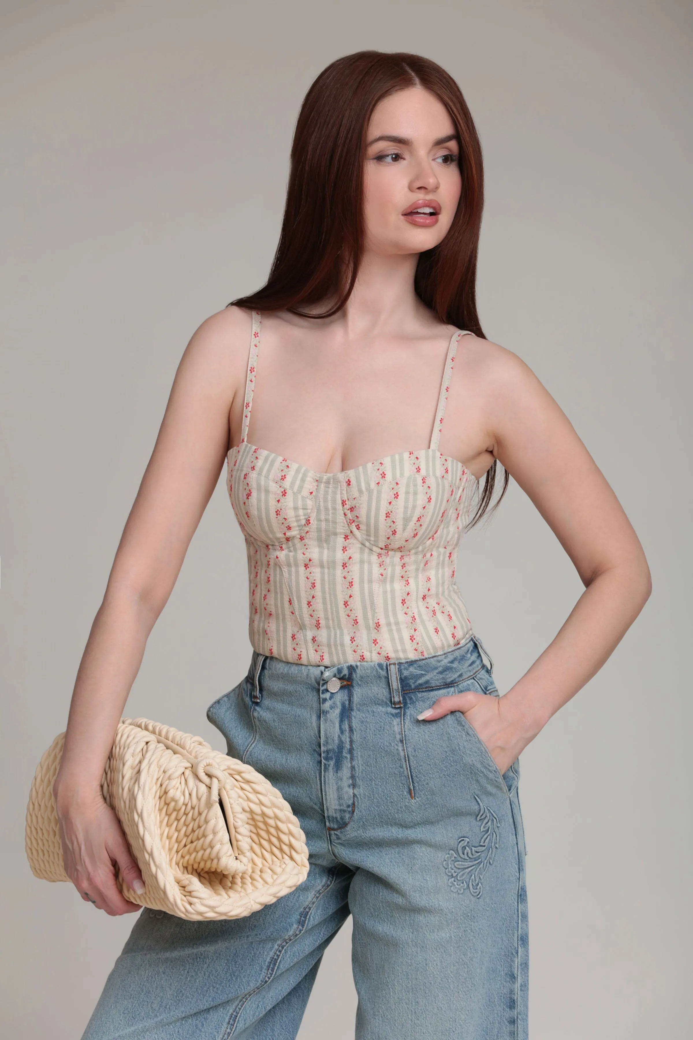 Embossed Wide Leg Jeans sold by Avec Les Filles product image thumbnail 2