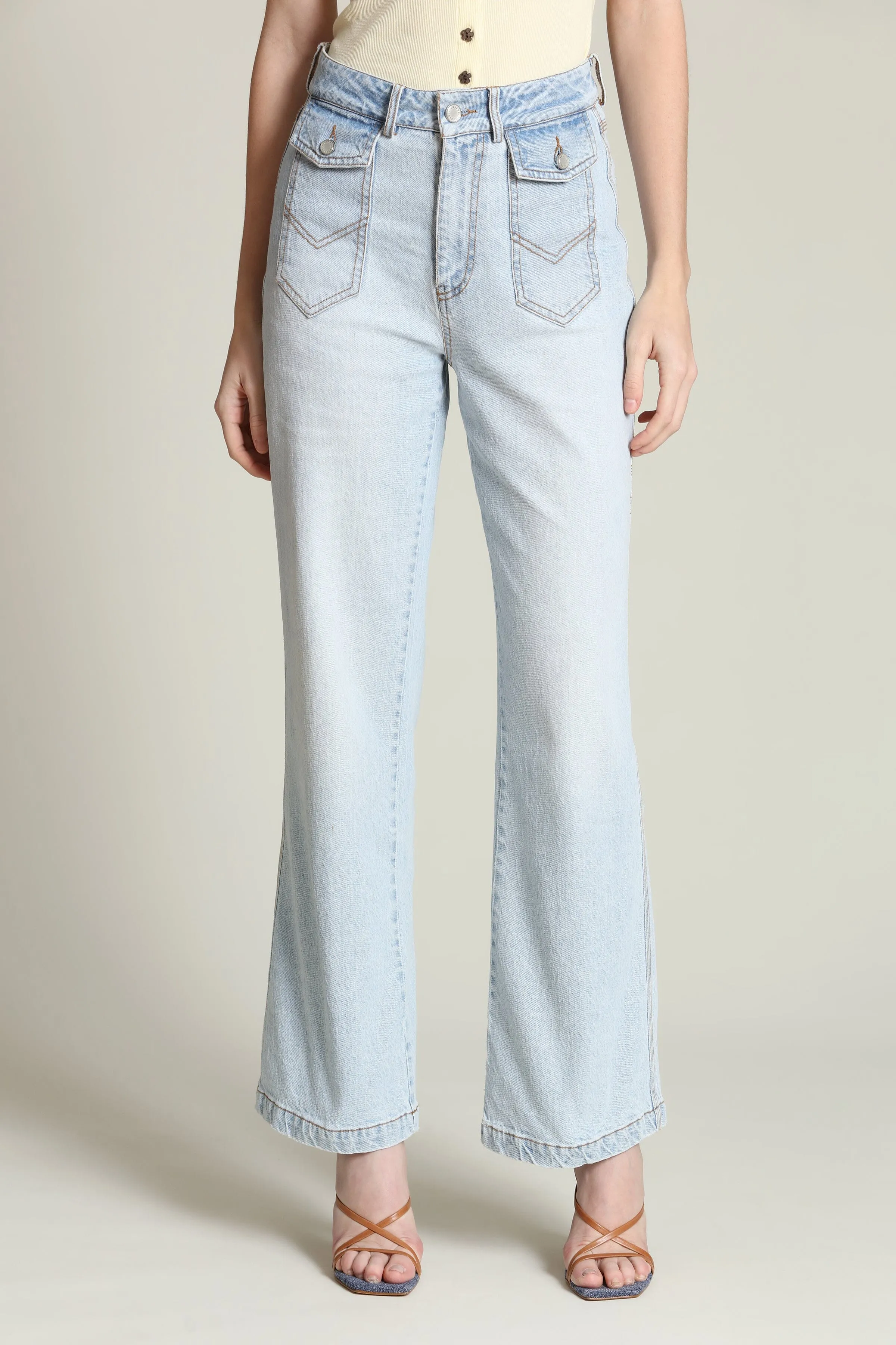 Patch Pocket Flare Jeans sold by Avec Les Filles product image thumbnail 3