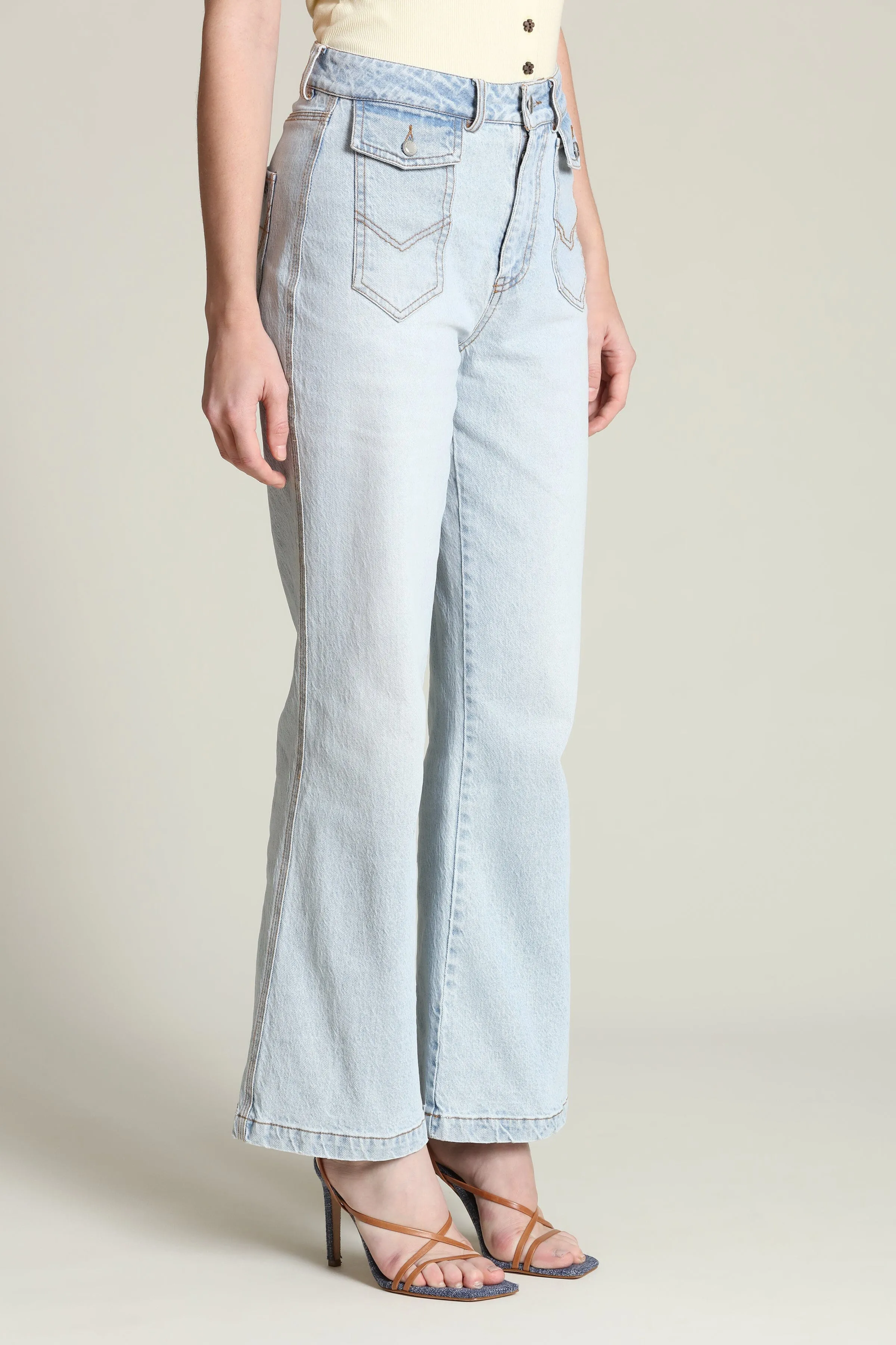 Patch Pocket Flare Jeans sold by Avec Les Filles product image thumbnail 4
