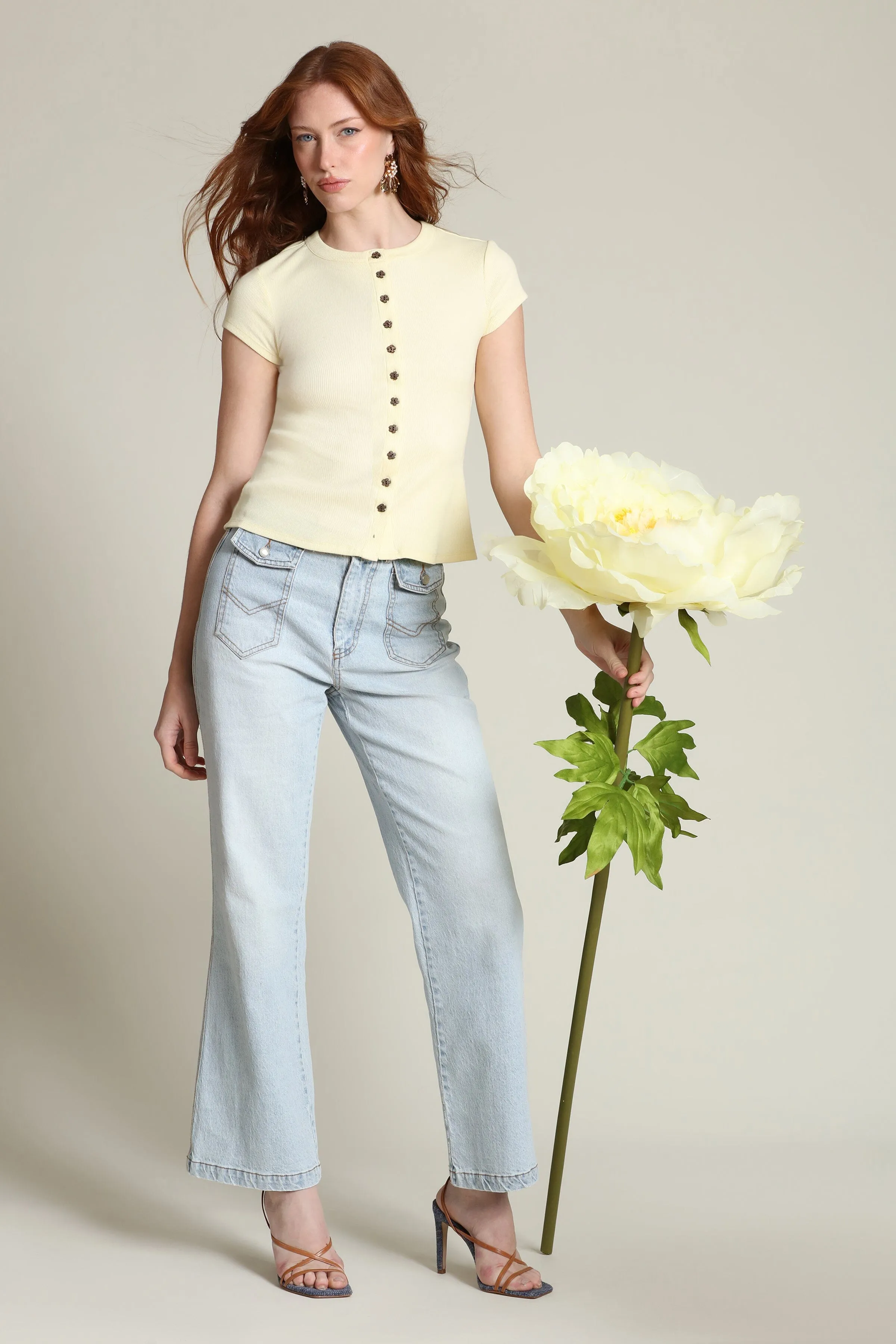 Patch Pocket Flare Jeans sold by Avec Les Filles product image thumbnail 2