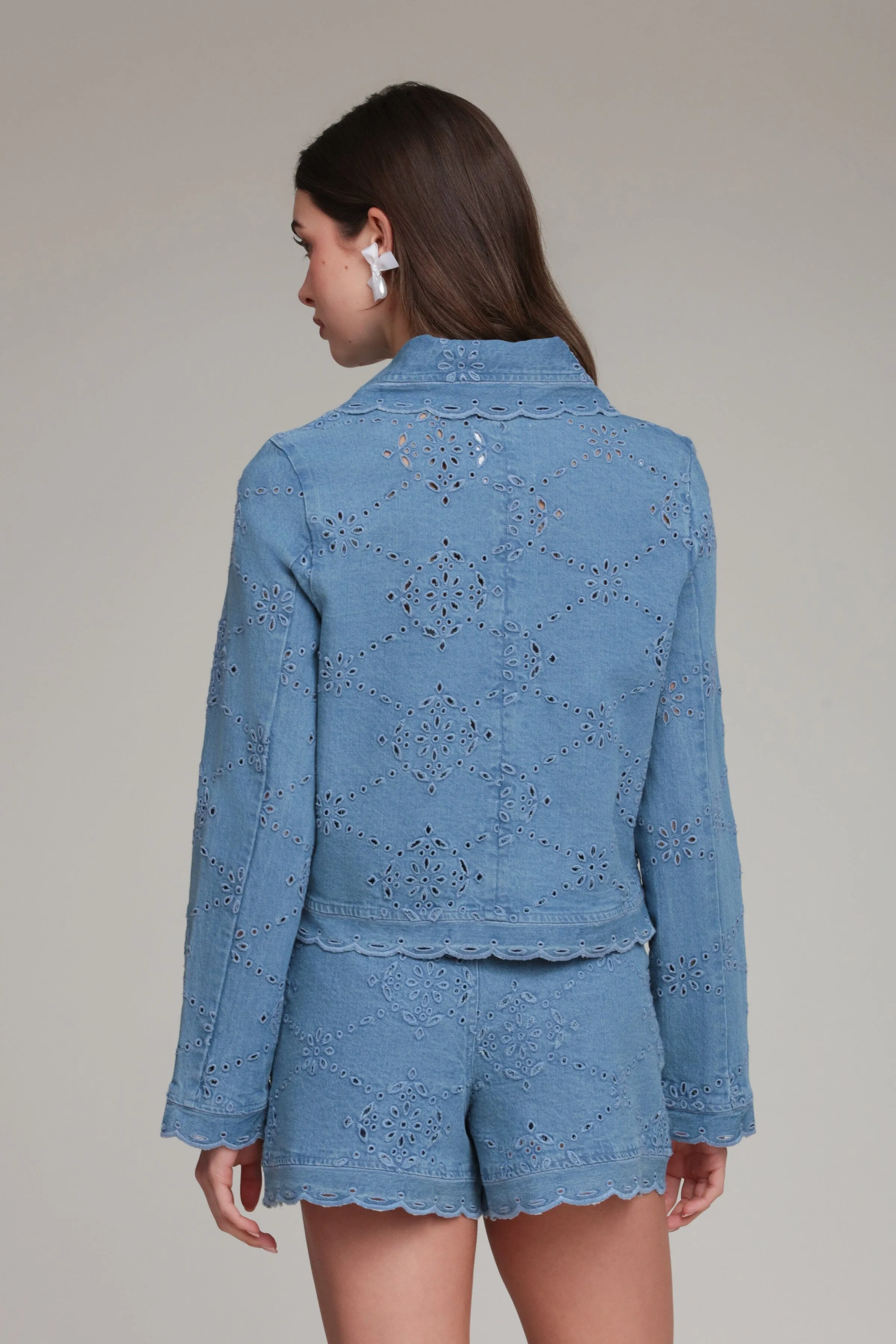 Embroidered Cotton Chambray Lady Jacket sold by Avec Les Filles product image thumbnail 5
