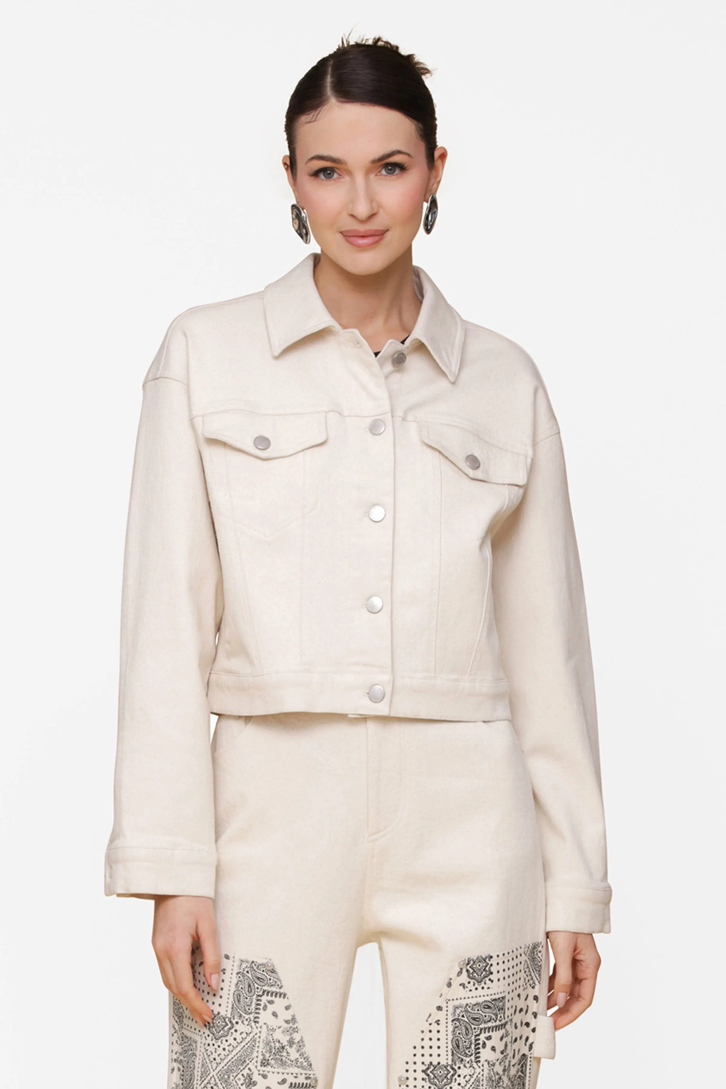 Heart Patchwork Denim Trucker Jacket sold by Avec Les Filles product image thumbnail 4