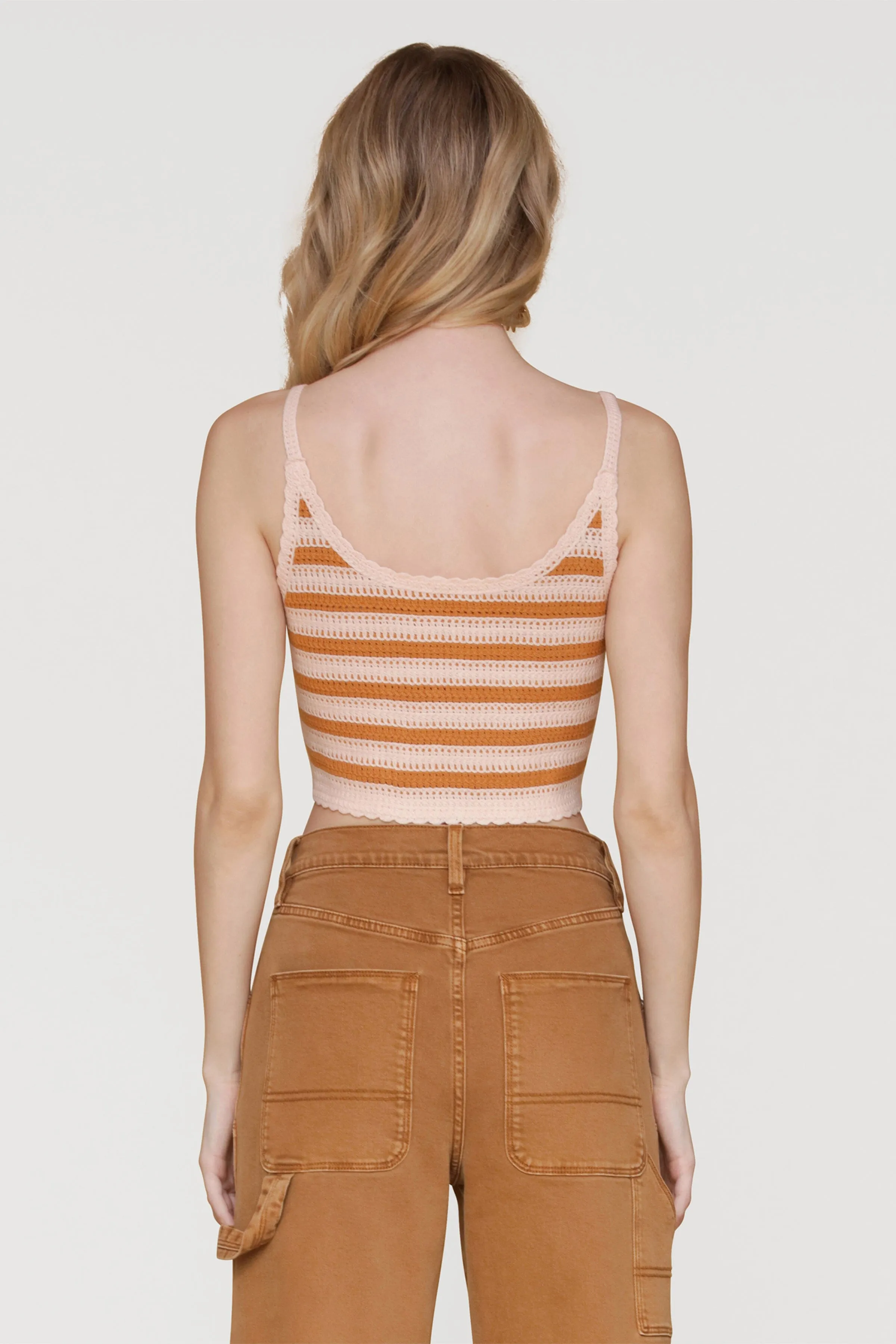 Crochet Cotton Blend Mixed Pattern Crop Top sold by Avec Les Filles product image thumbnail 4