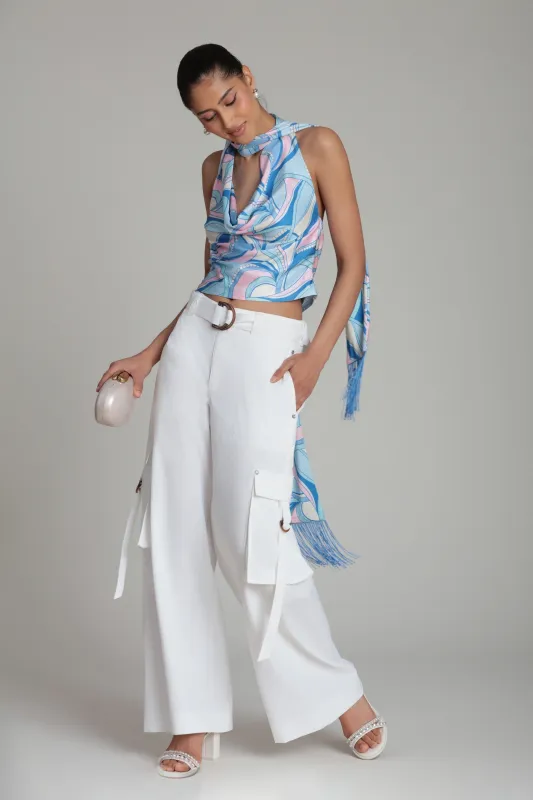 Wide Leg Cargo Pants With Belt made by Avec Les Filles