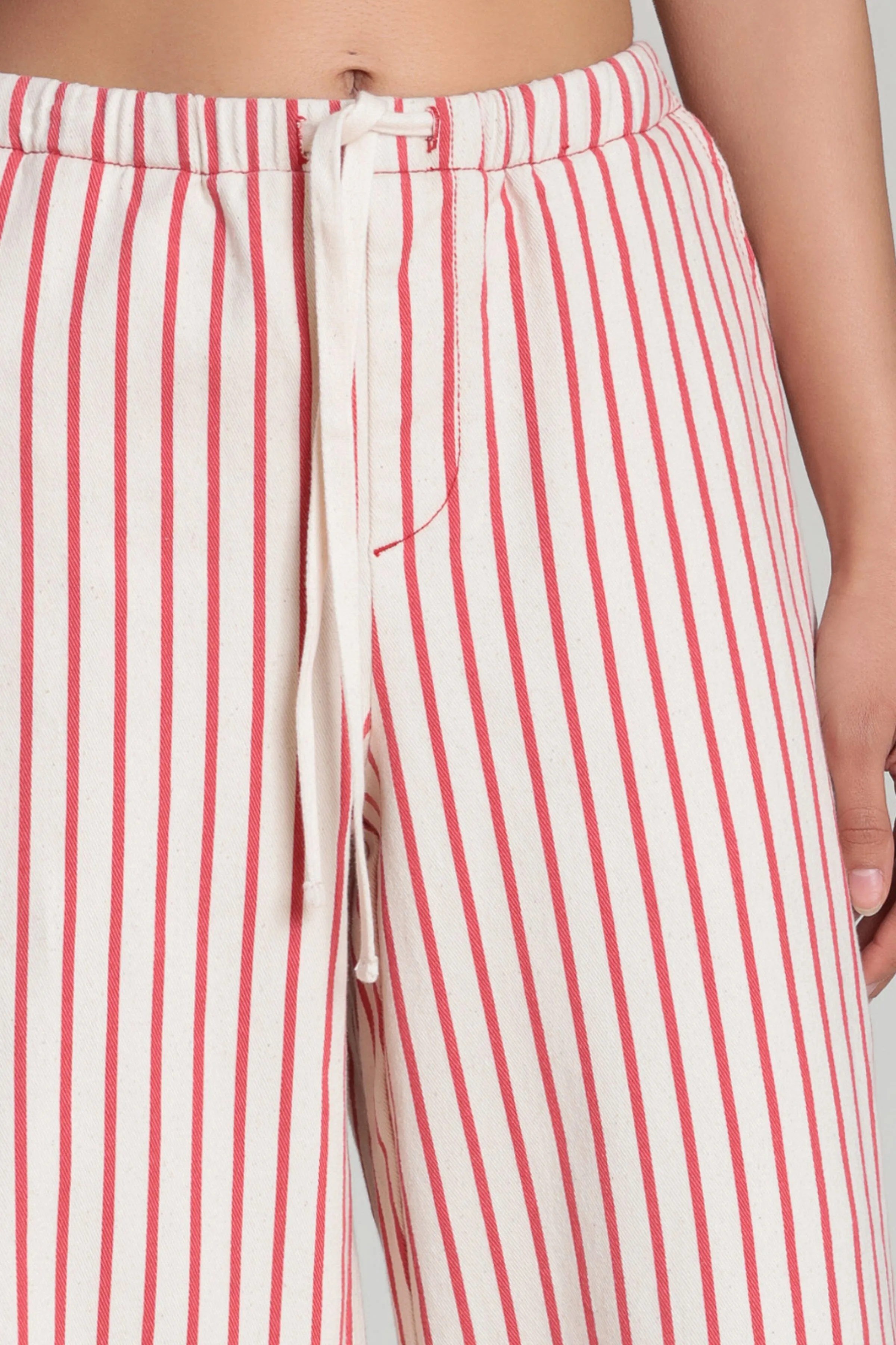Striped Stretch Cotton Wide Leg Pants sold by Avec Les Filles product image thumbnail 5