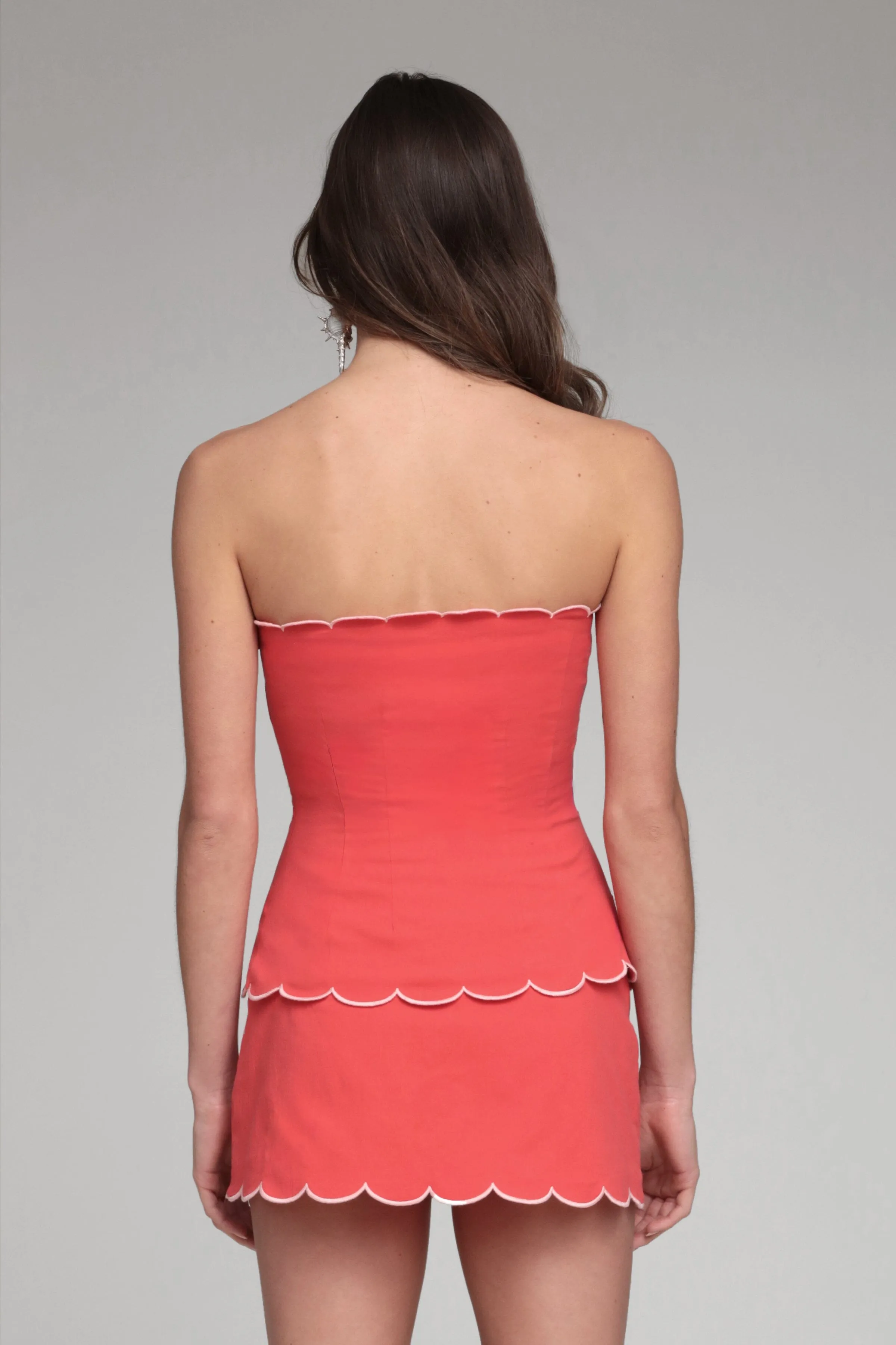 Scalloped Stretch Cotton Strapless Top sold by Avec Les Filles product image thumbnail 5