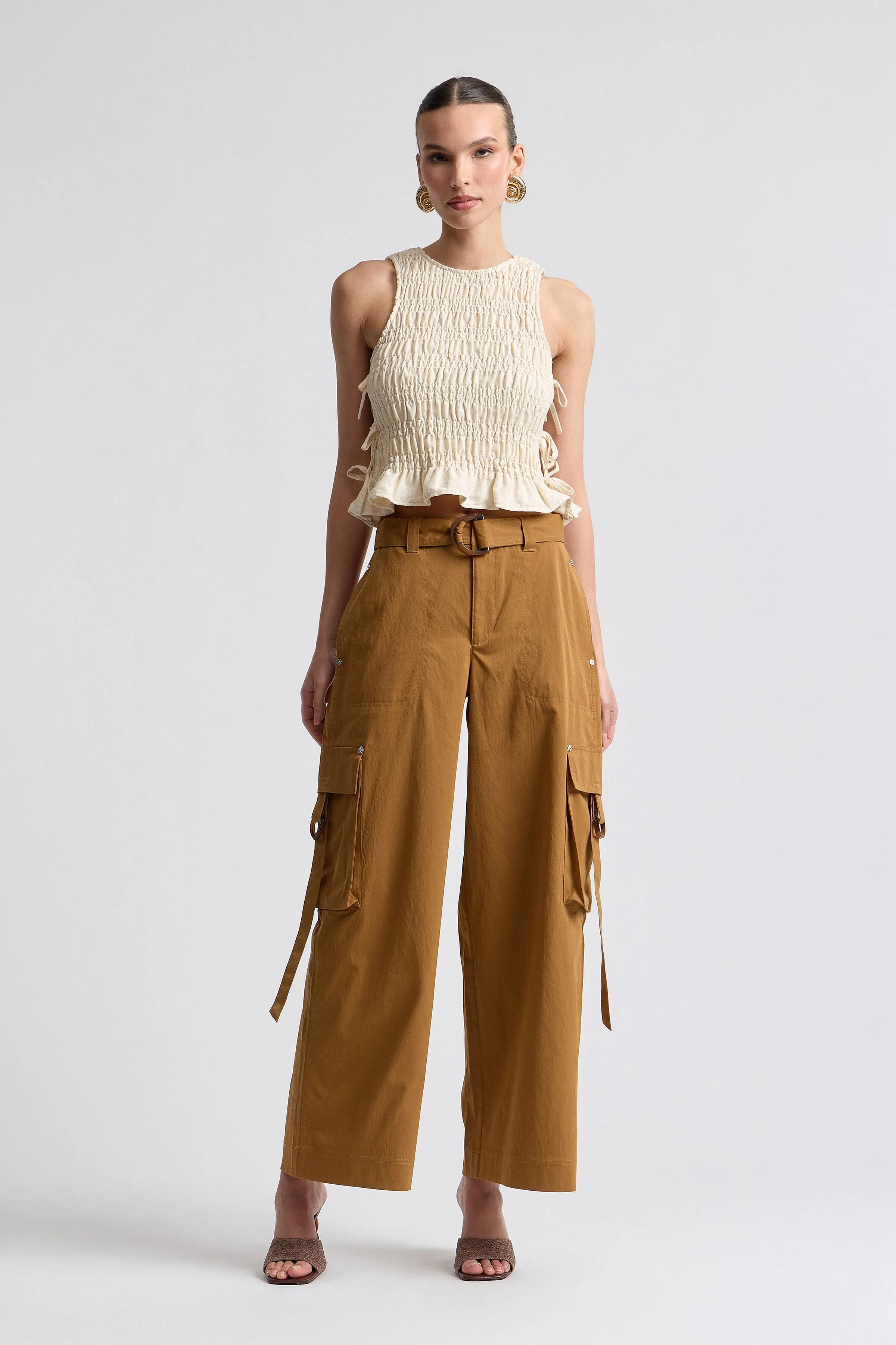 Wide Leg Cargo Pants With Belt sold by Avec Les Filles product image thumbnail 4
