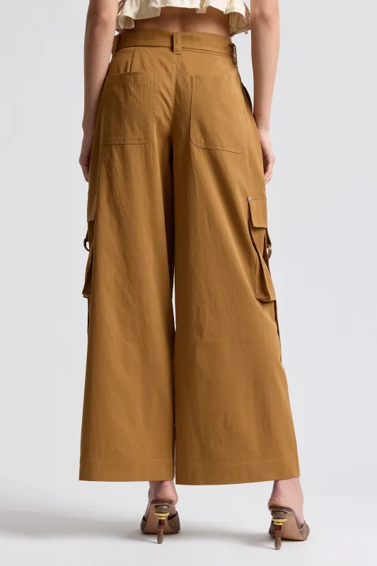 Wide Leg Cargo Pants With Belt made by Avec Les Filles