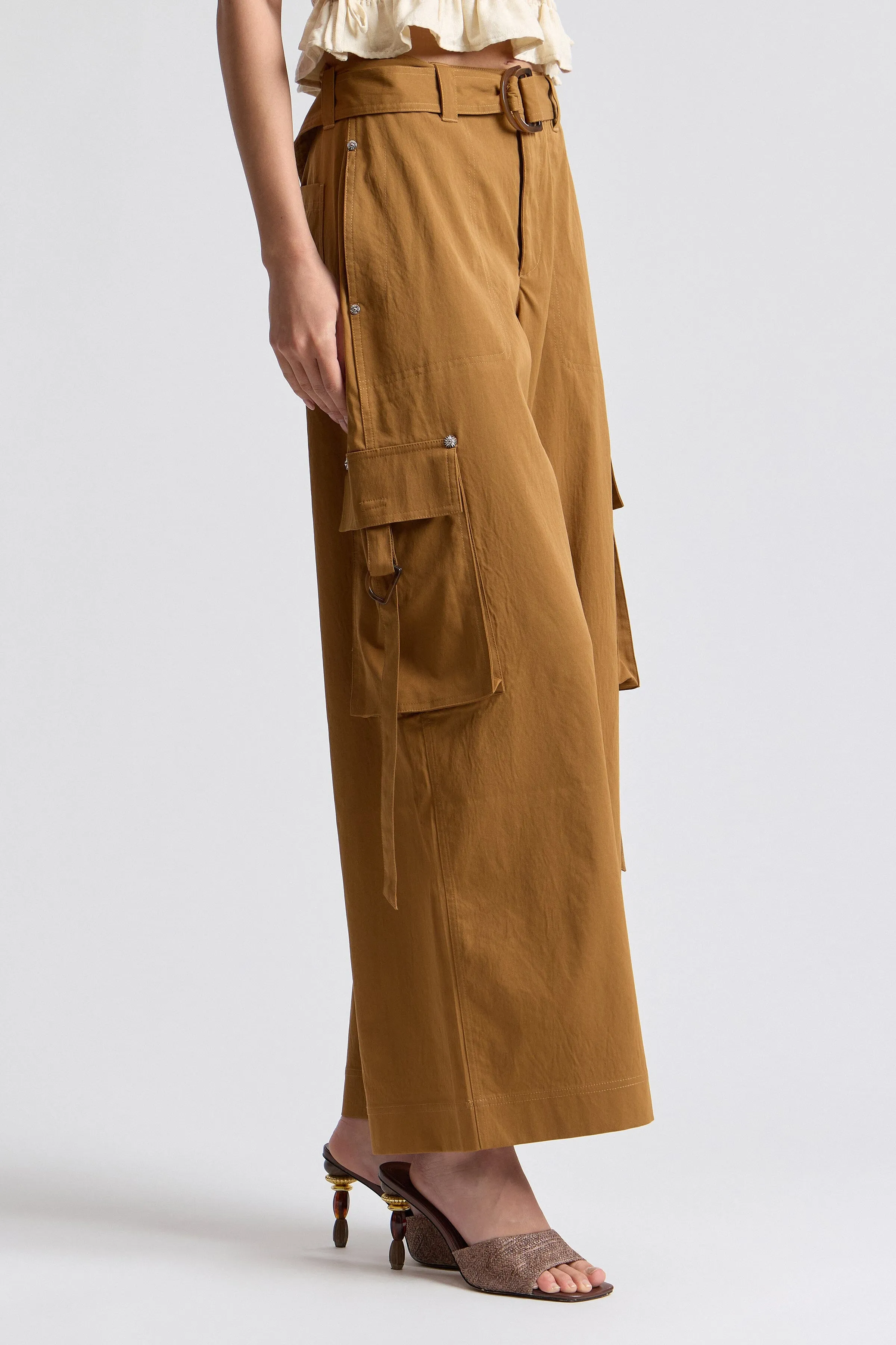 Wide Leg Cargo Pants With Belt sold by Avec Les Filles product image thumbnail 5