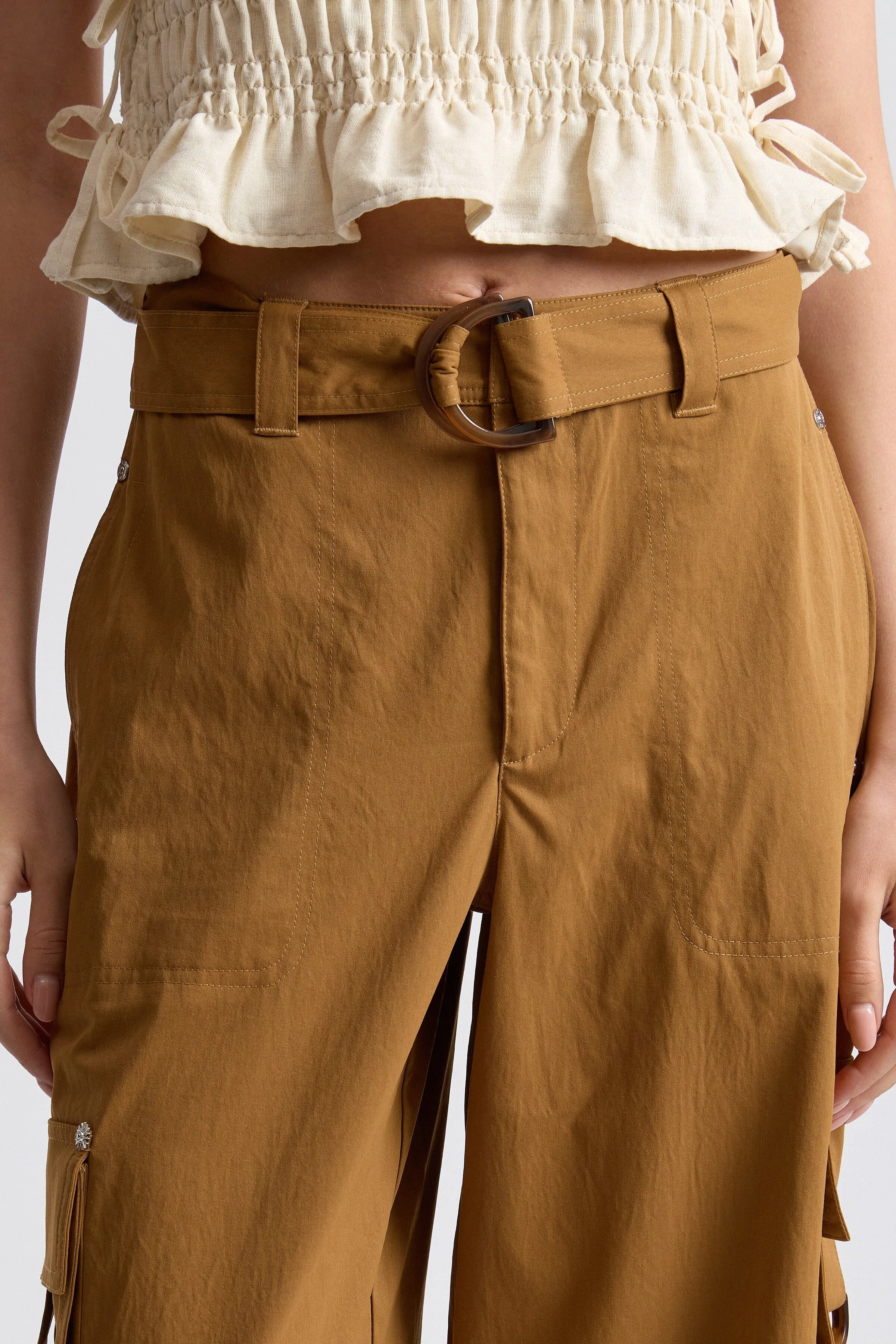 Wide Leg Cargo Pants With Belt sold by Avec Les Filles product image thumbnail 2