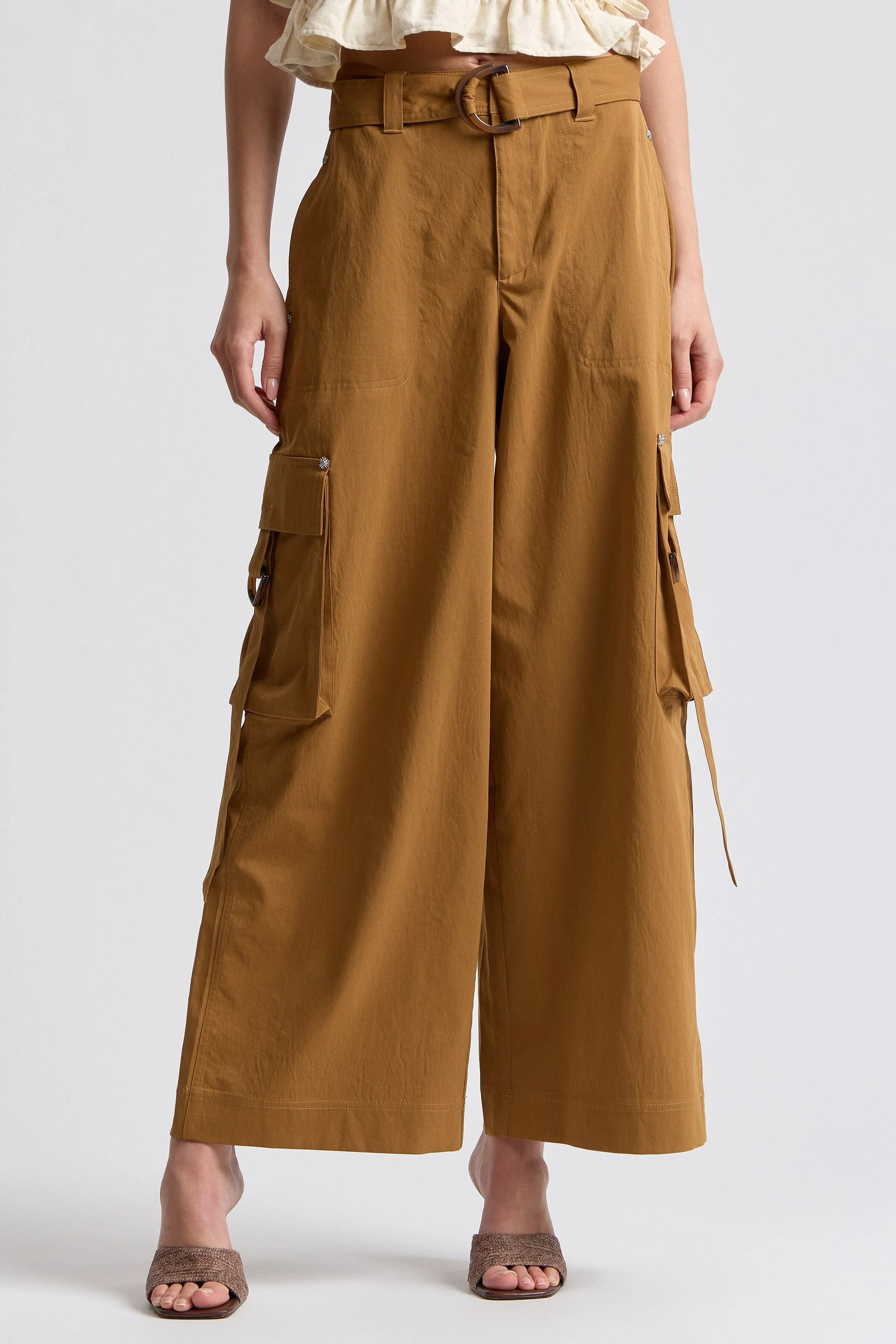 Wide Leg Cargo Pants With Belt sold by Avec Les Filles product image thumbnail 3