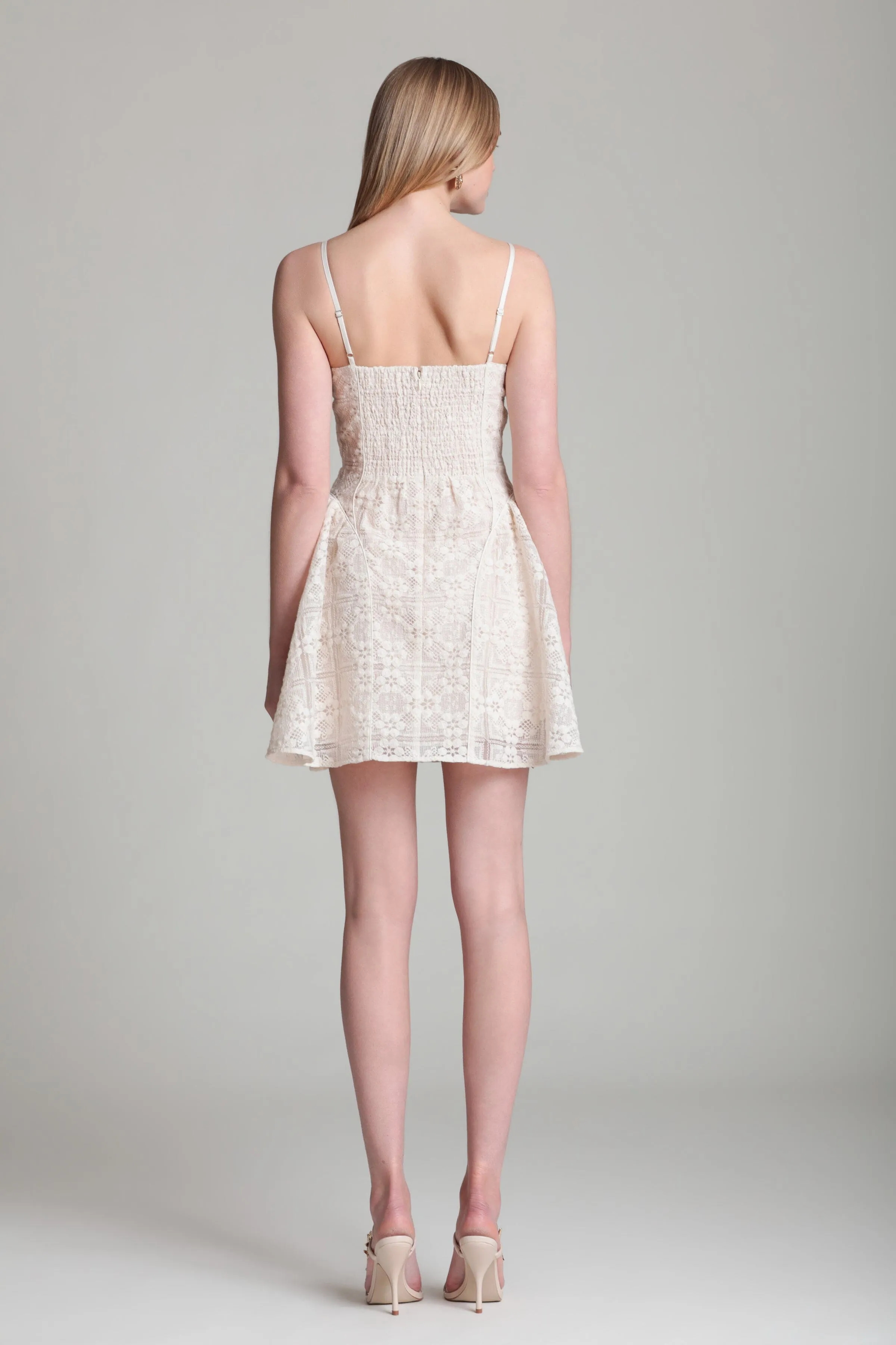 Cotton Tile Embroidered Mini Dress sold by Avec Les Filles product image thumbnail 4