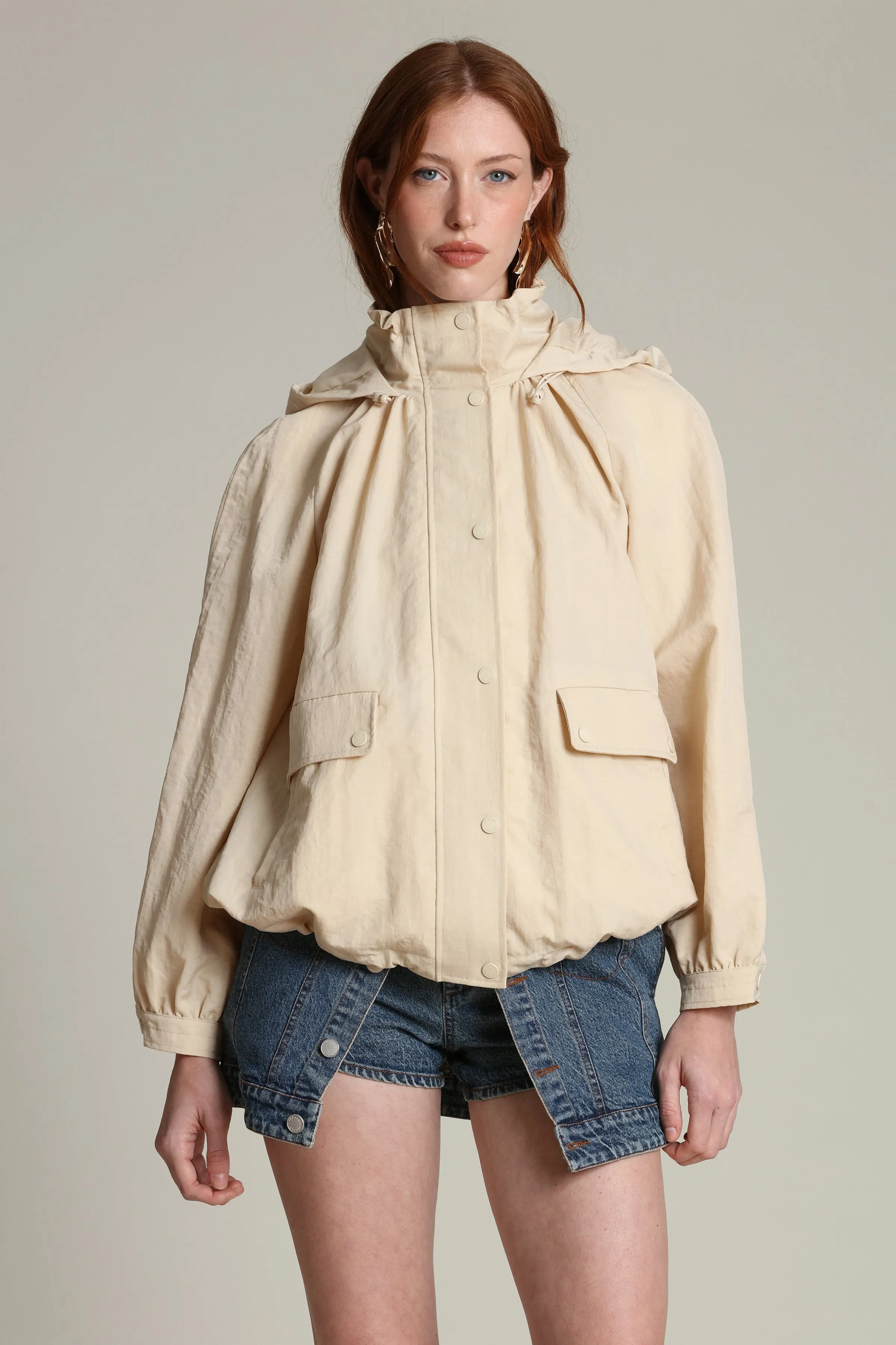 Nylon Balloon Sleeve Windbreaker sold by Avec Les Filles product image thumbnail 3