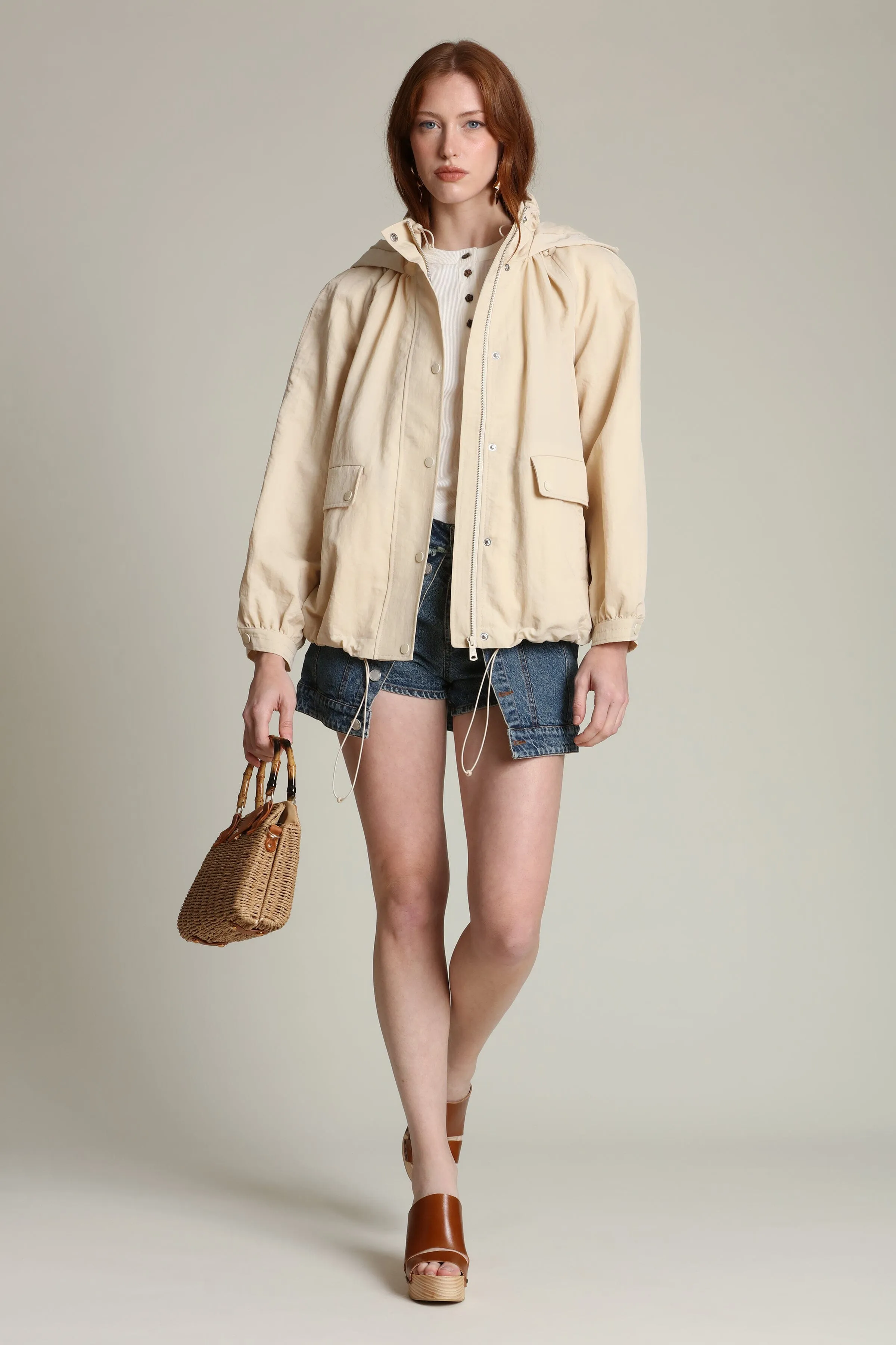 Nylon Balloon Sleeve Windbreaker sold by Avec Les Filles product image thumbnail 2
