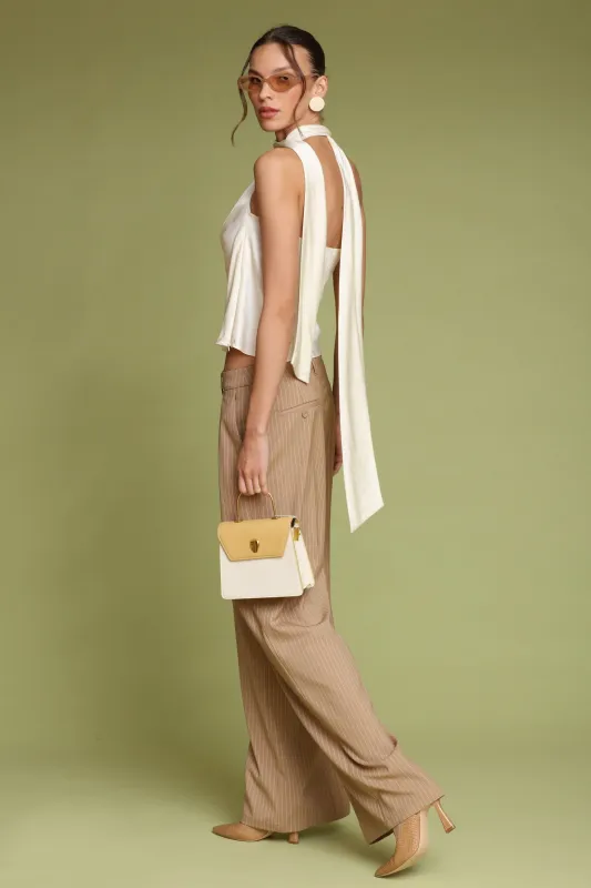 Satin Scarf Tie Halter Top made by Avec Les Filles