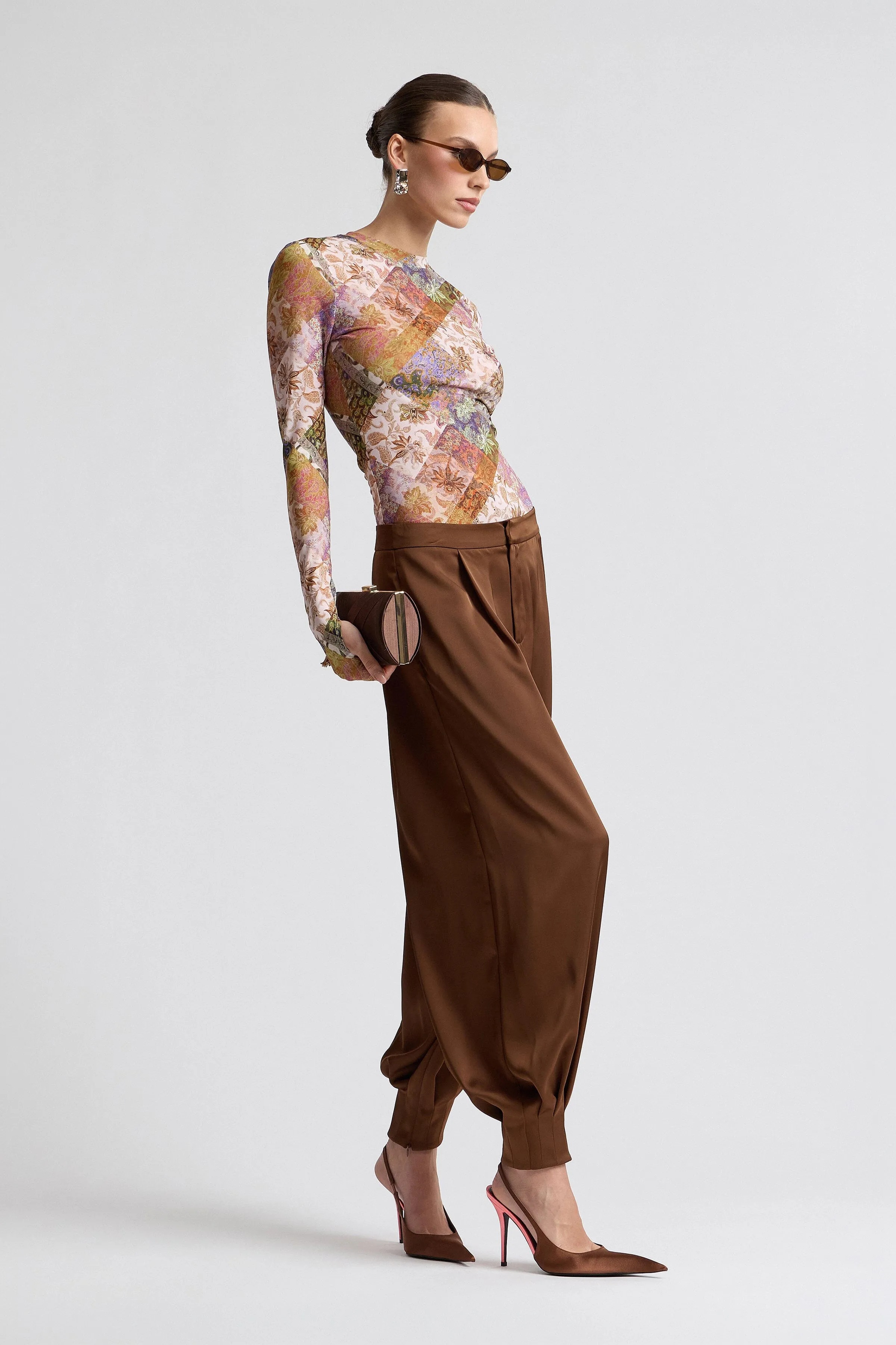 Stretch Printed Mesh Long Sleeve Thumbhole Top sold by Avec Les Filles product image thumbnail 2