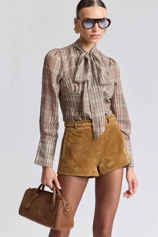 Genuine Suede High Rise Micro Shorts made by Avec Les Filles