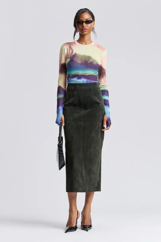 Genuine Suede Maxi Pencil Skirt made by Avec Les Filles